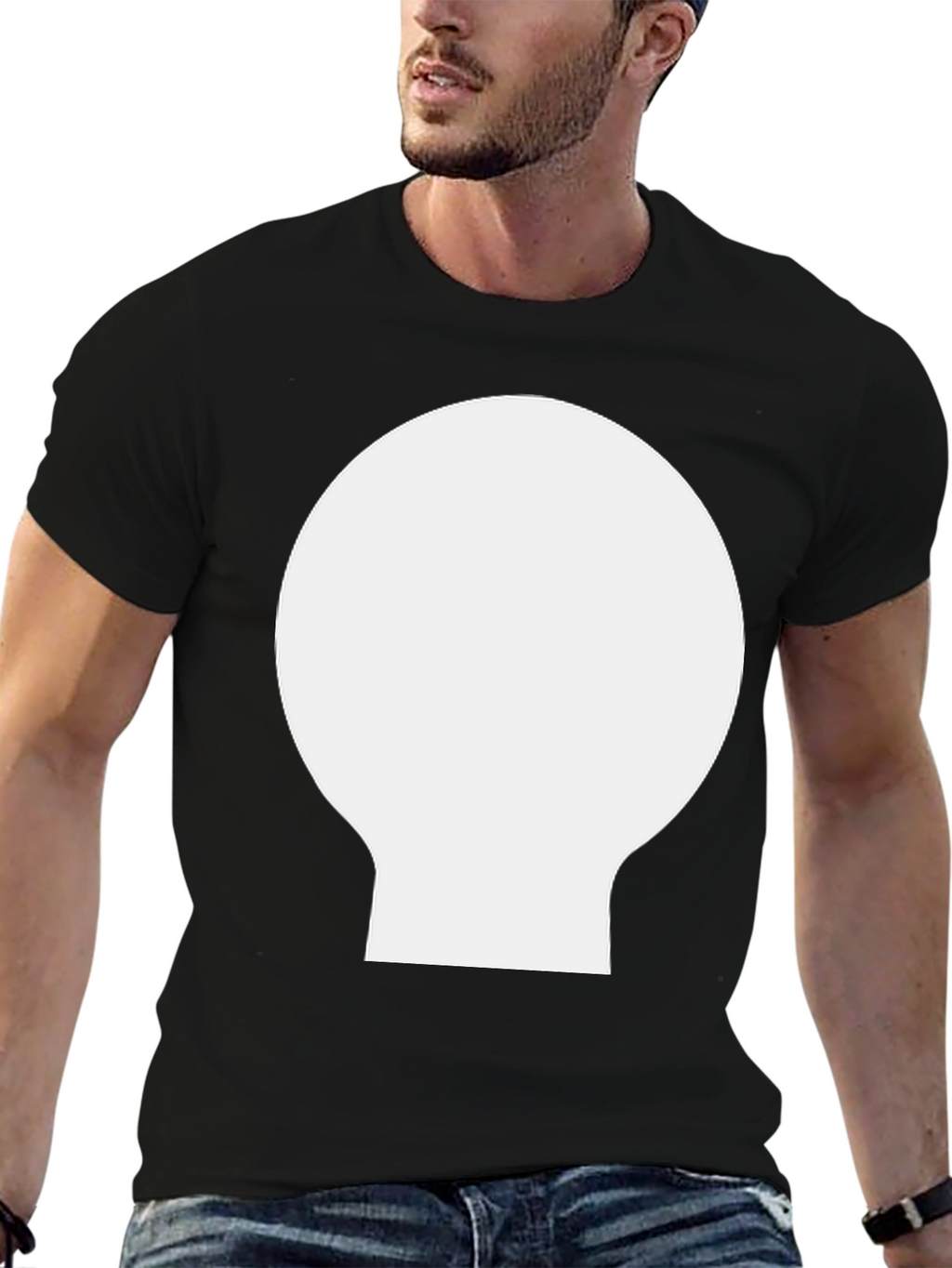 Modern Black T-Shirt with Geometric Design