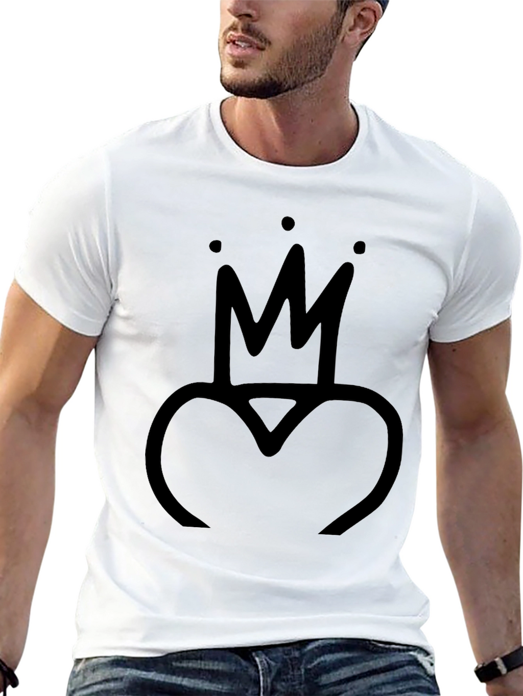 Crown Heart Graphic Tee - Black