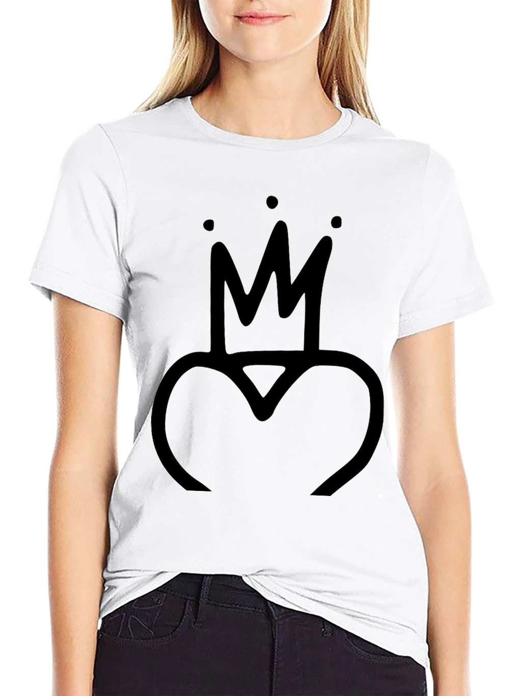 Crown Heart Graphic Tee - Black