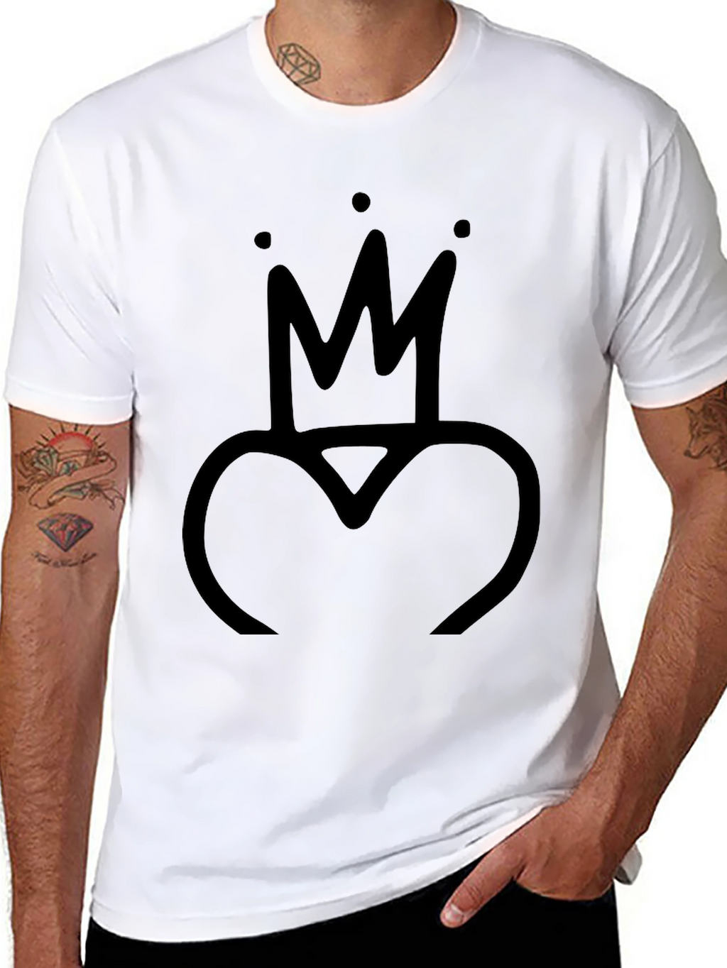Crown Heart Graphic Tee - Black