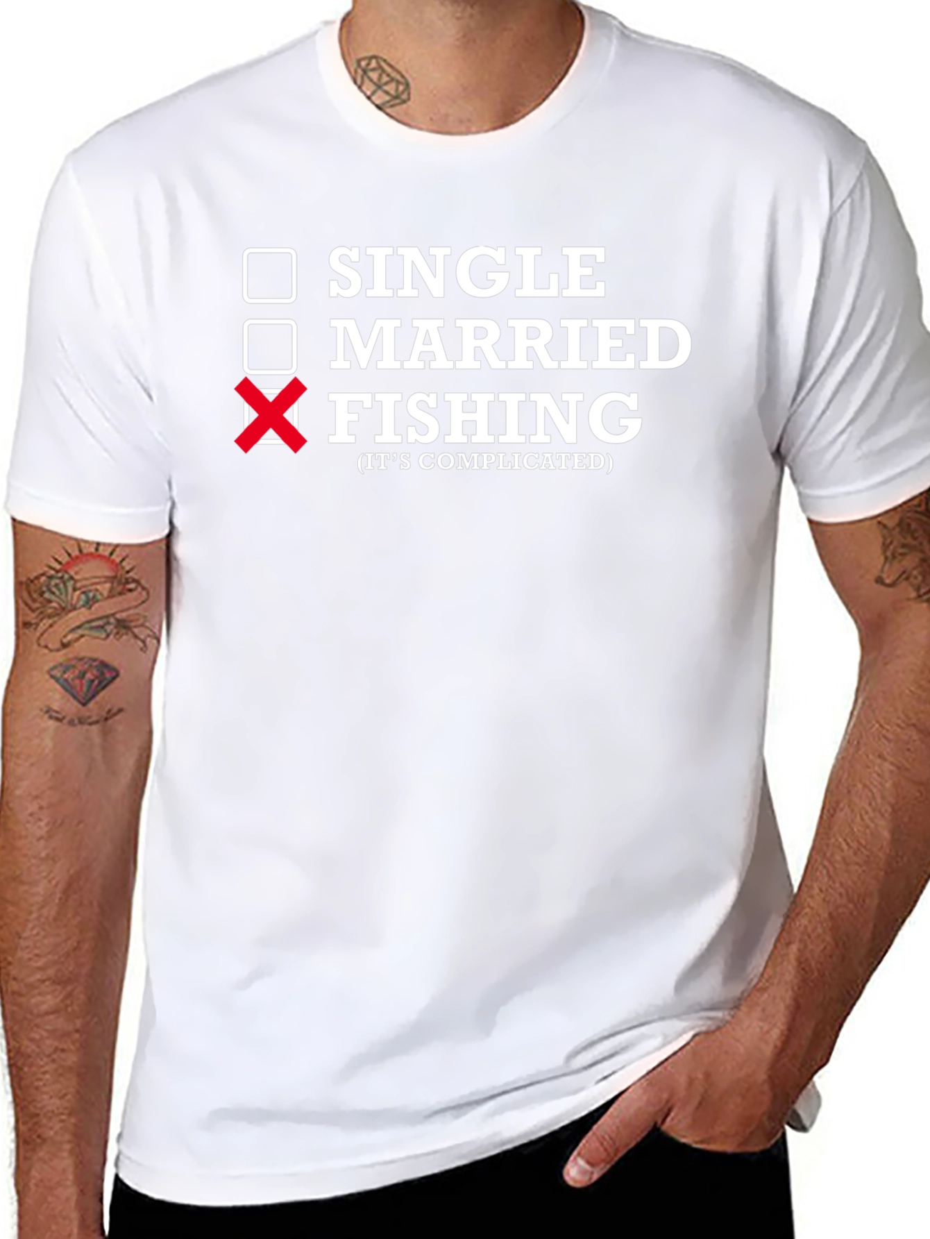 Fishing Its Complicated Black Graphic T-Shirt