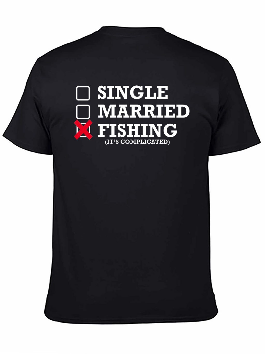 Fishing Its Complicated Black Graphic T-Shirt