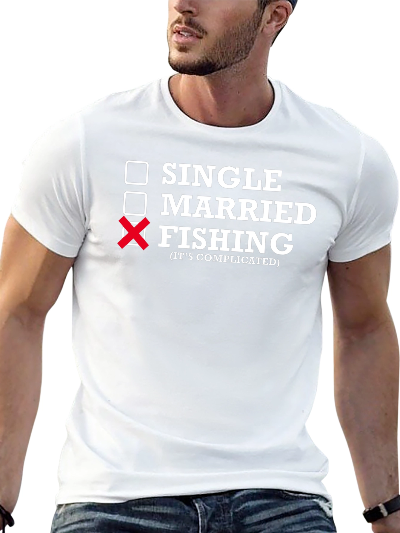 Fishing Its Complicated Black Graphic T-Shirt