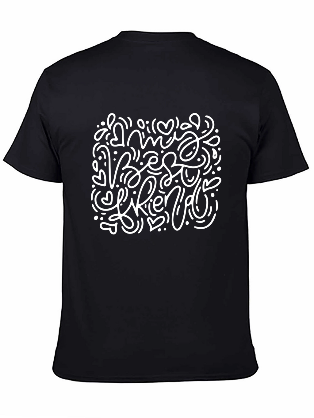 My Best Friend Doodle Black T-Shirt