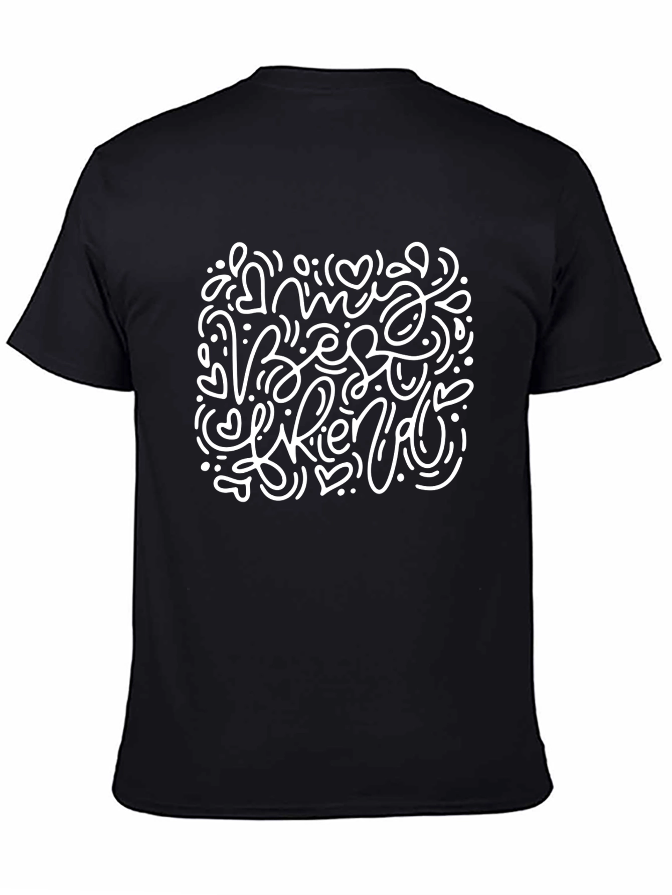 My Best Friend Doodle Black T-Shirt