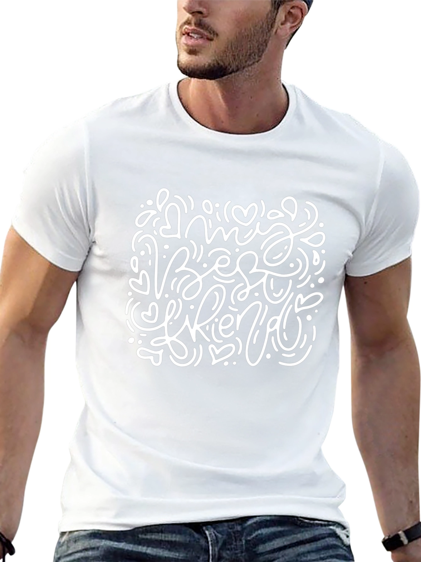My Best Friend Doodle Black T-Shirt