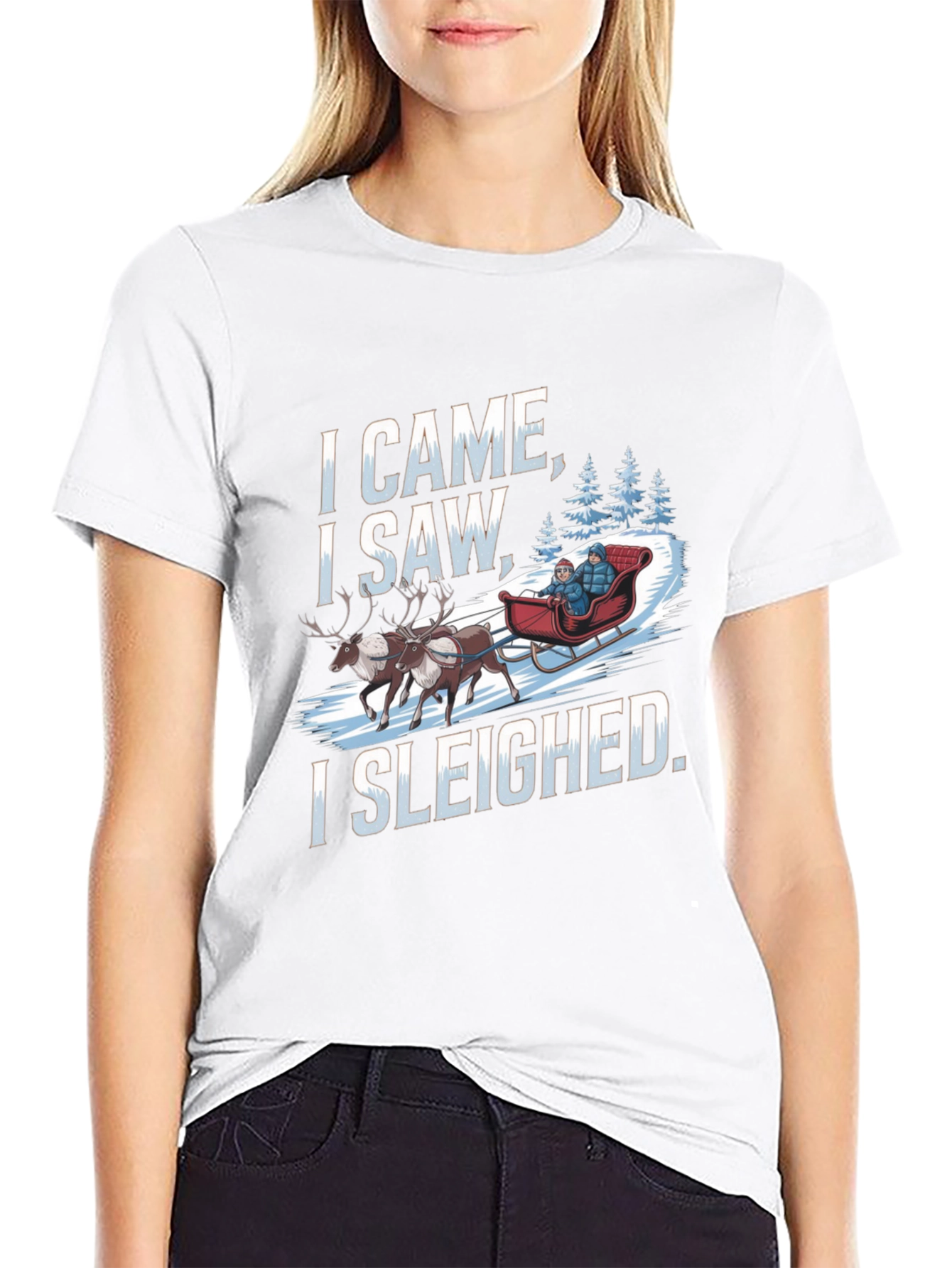 I Came I Saw I Sleighed Funny Holiday T-Shirt