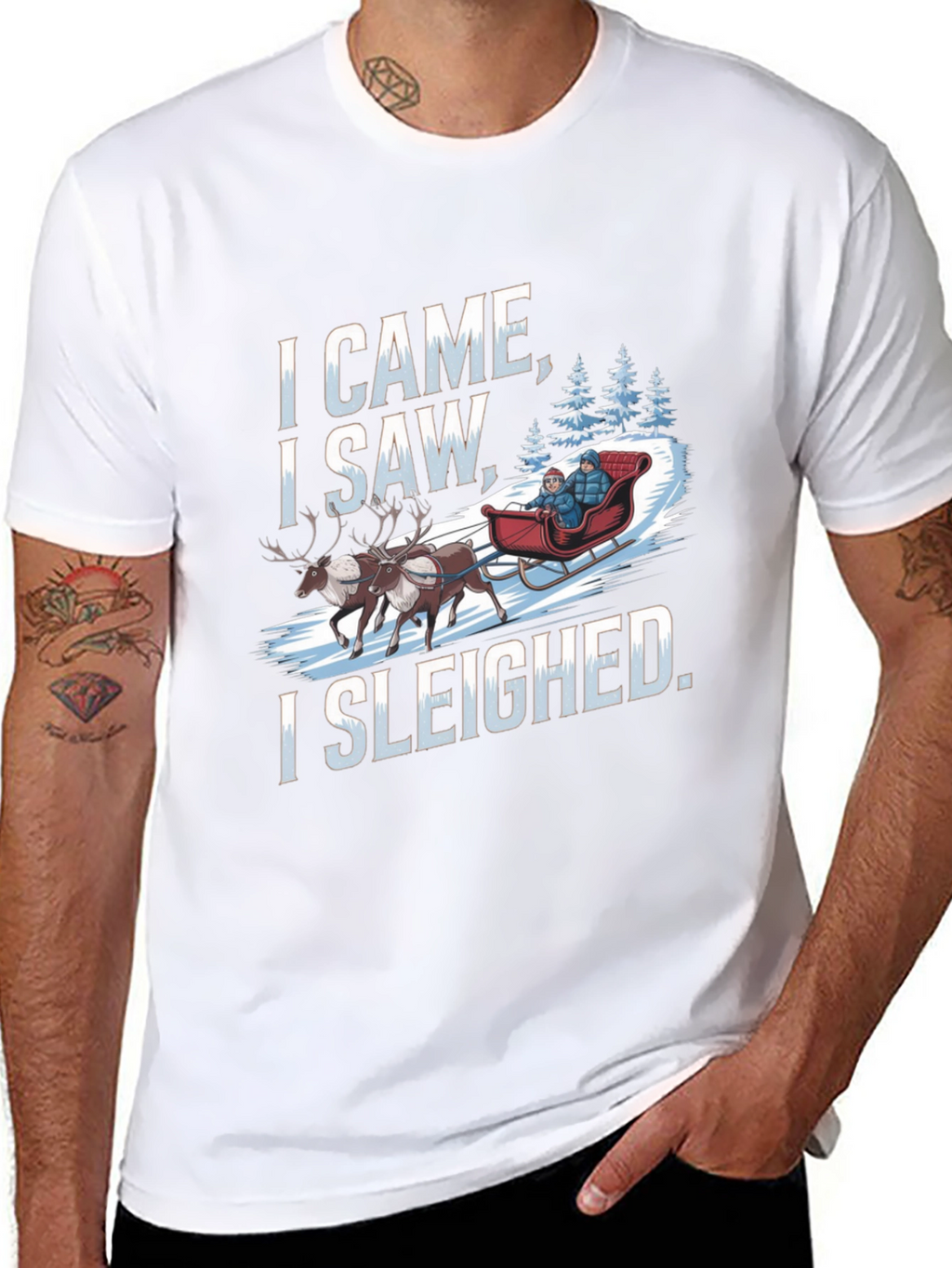 I Came I Saw I Sleighed Funny Holiday T-Shirt