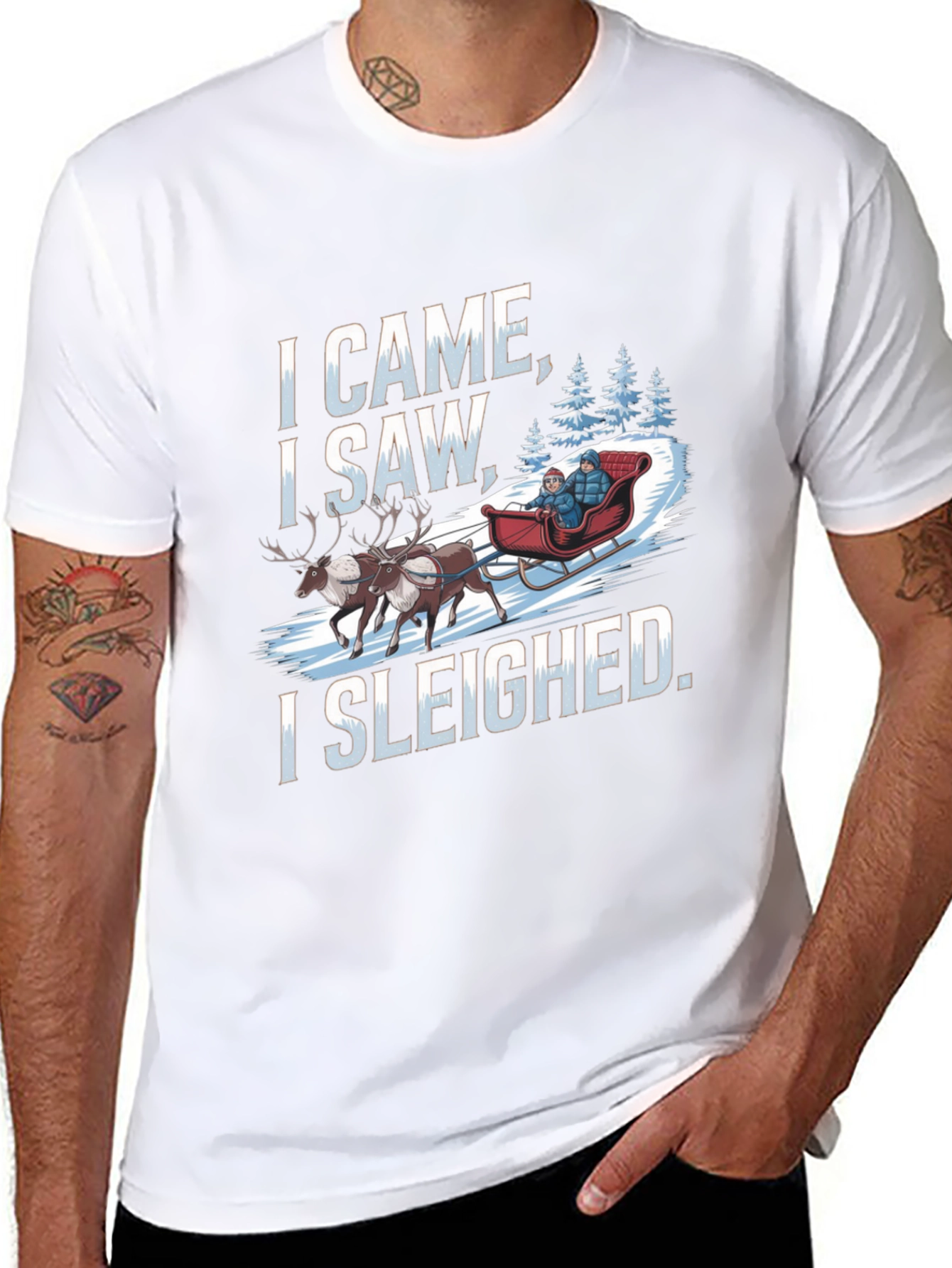 I Came I Saw I Sleighed Funny Holiday T-Shirt