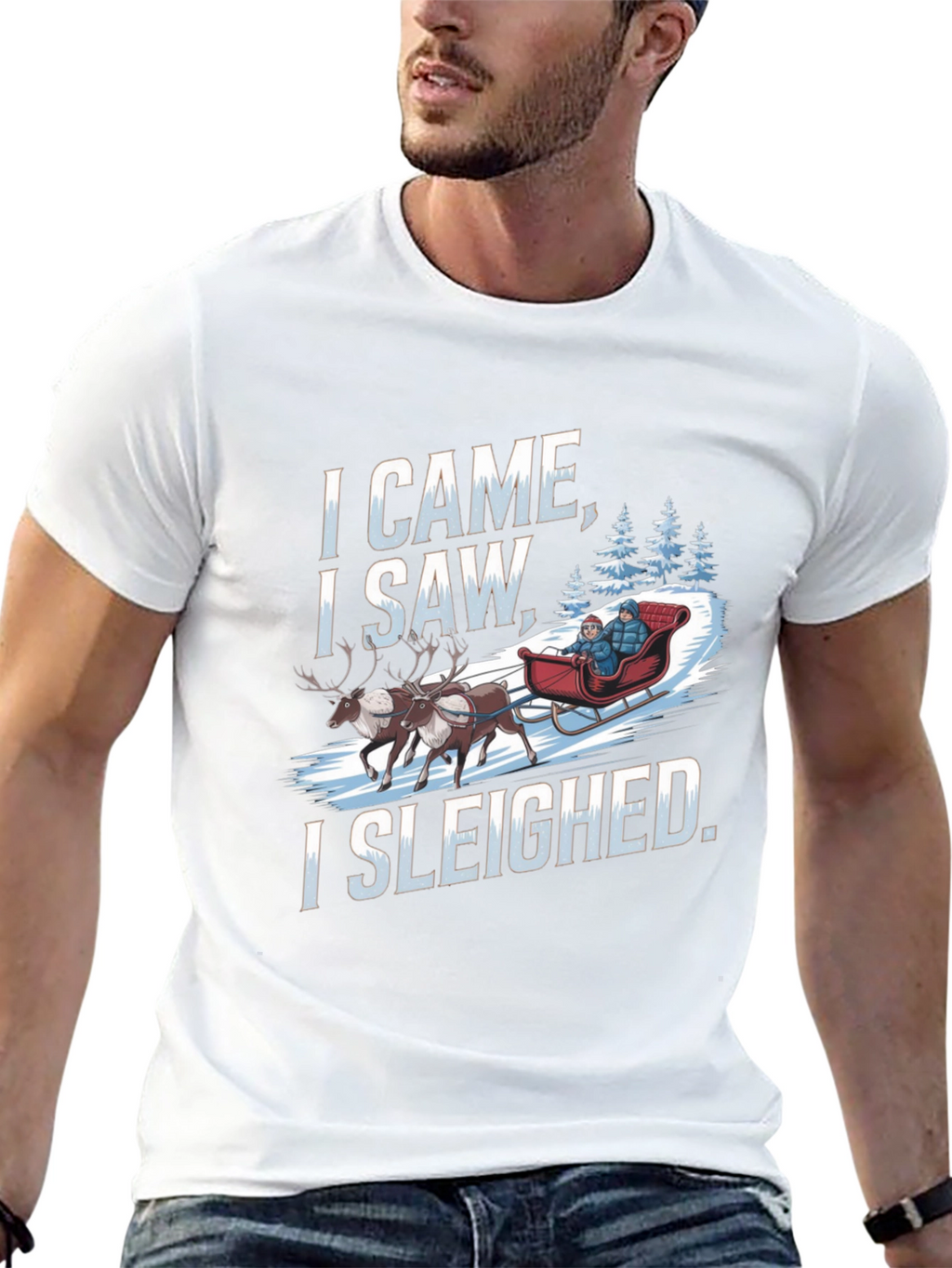 I Came I Saw I Sleighed Funny Holiday T-Shirt