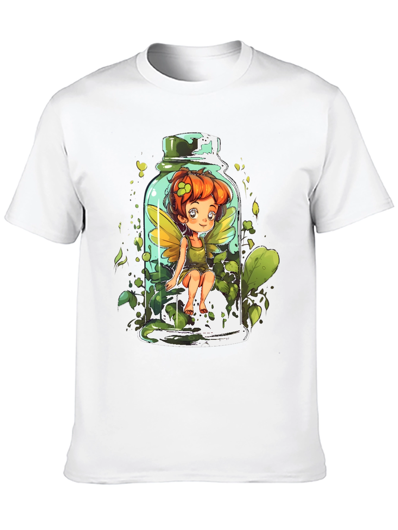 Fairy in a Jar Graphic Tee - Whimsical Black T-Shirt