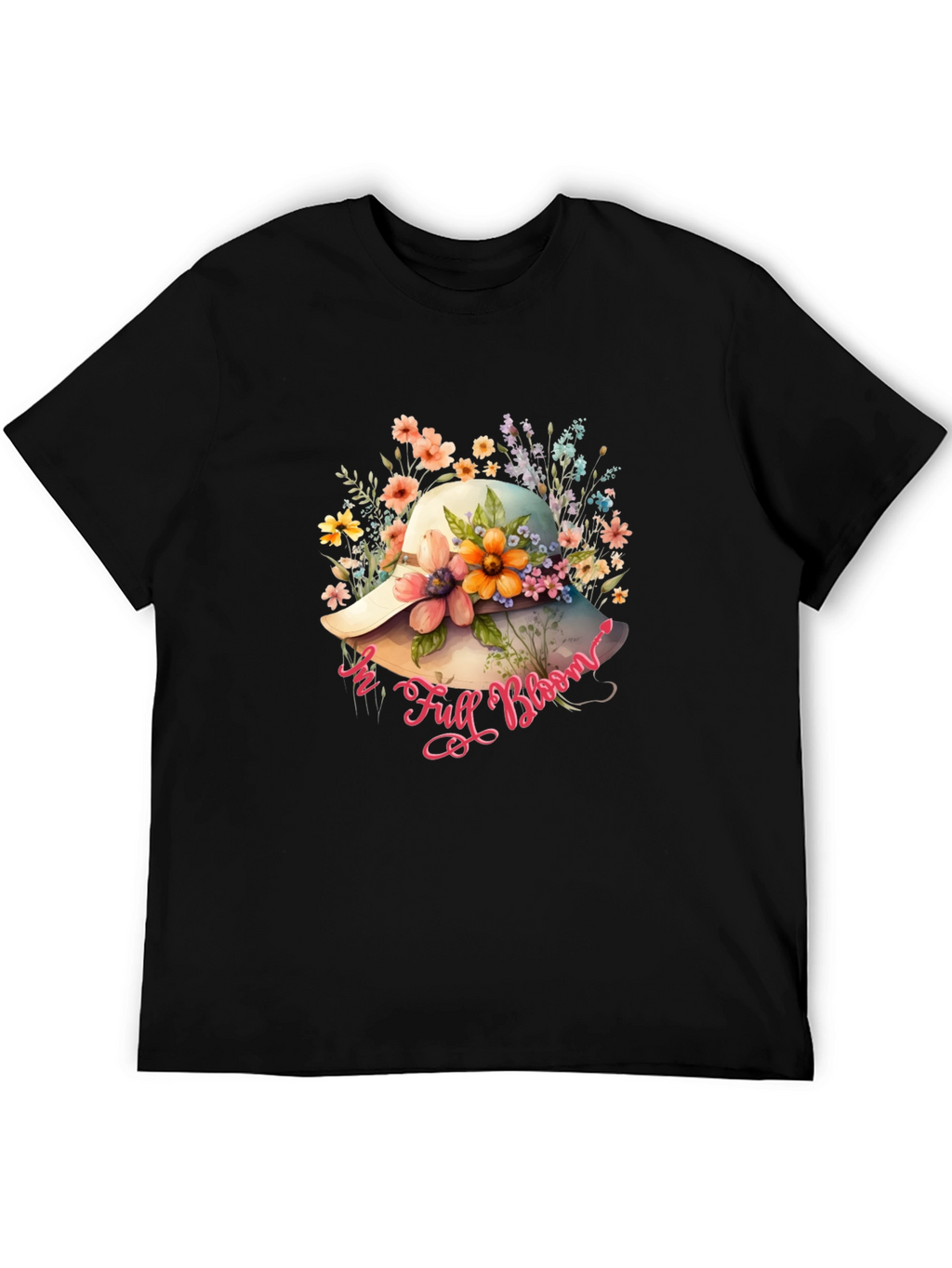 Floral Hat T-Shirt - In Full Bloom Design