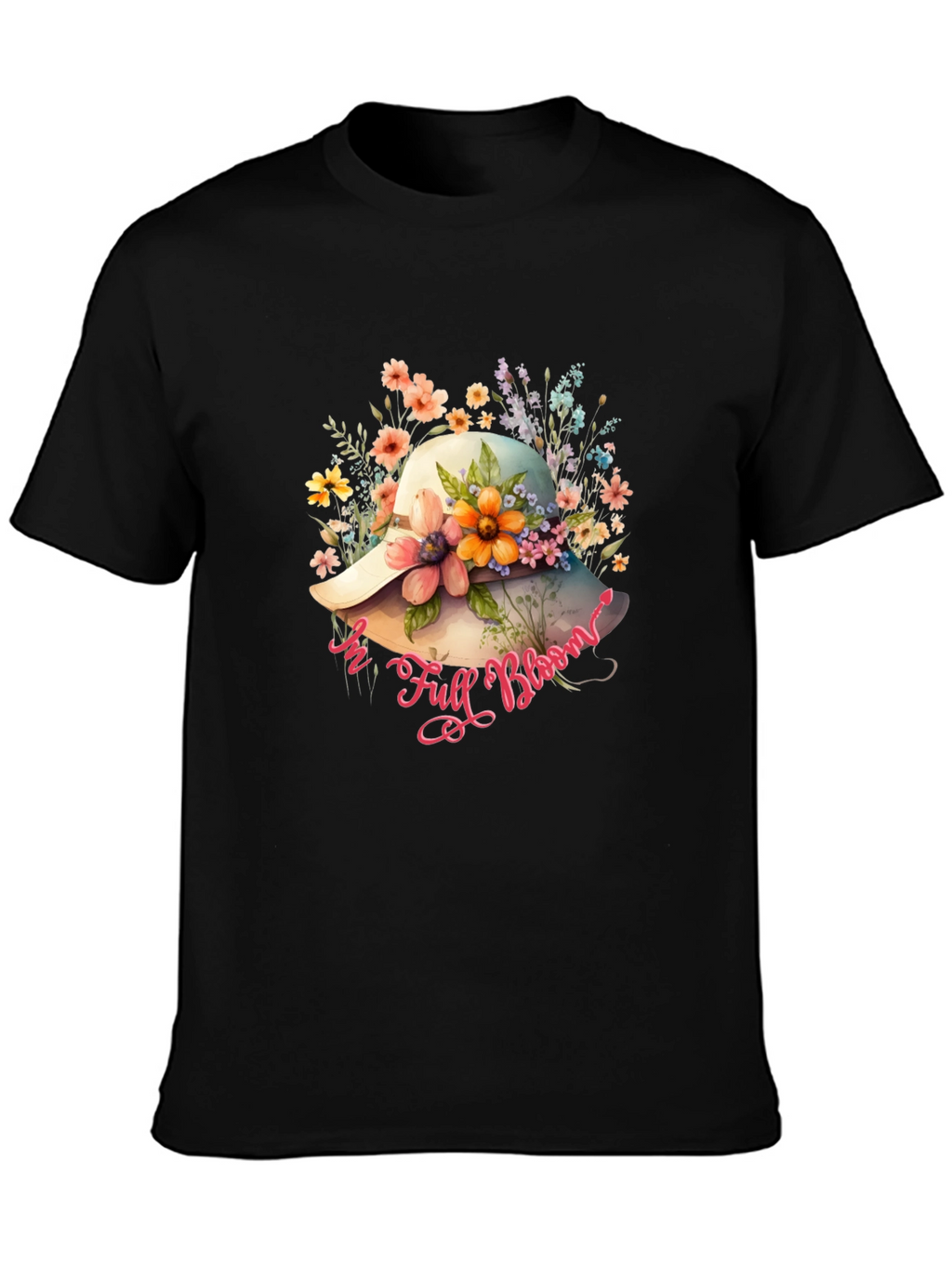 Floral Hat T-Shirt - In Full Bloom Design