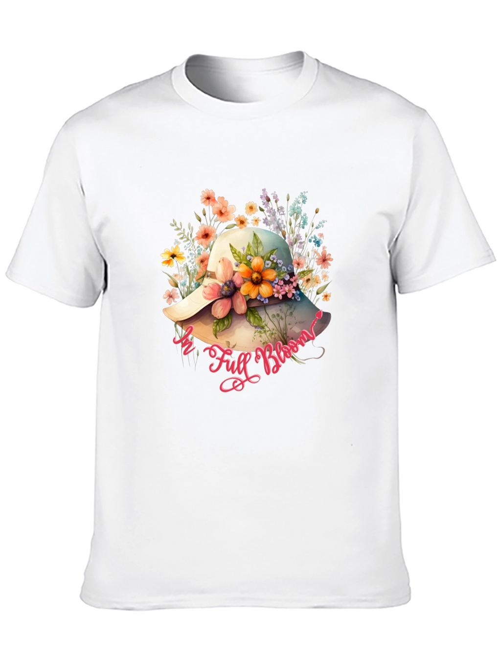 Floral Hat T-Shirt - In Full Bloom Design