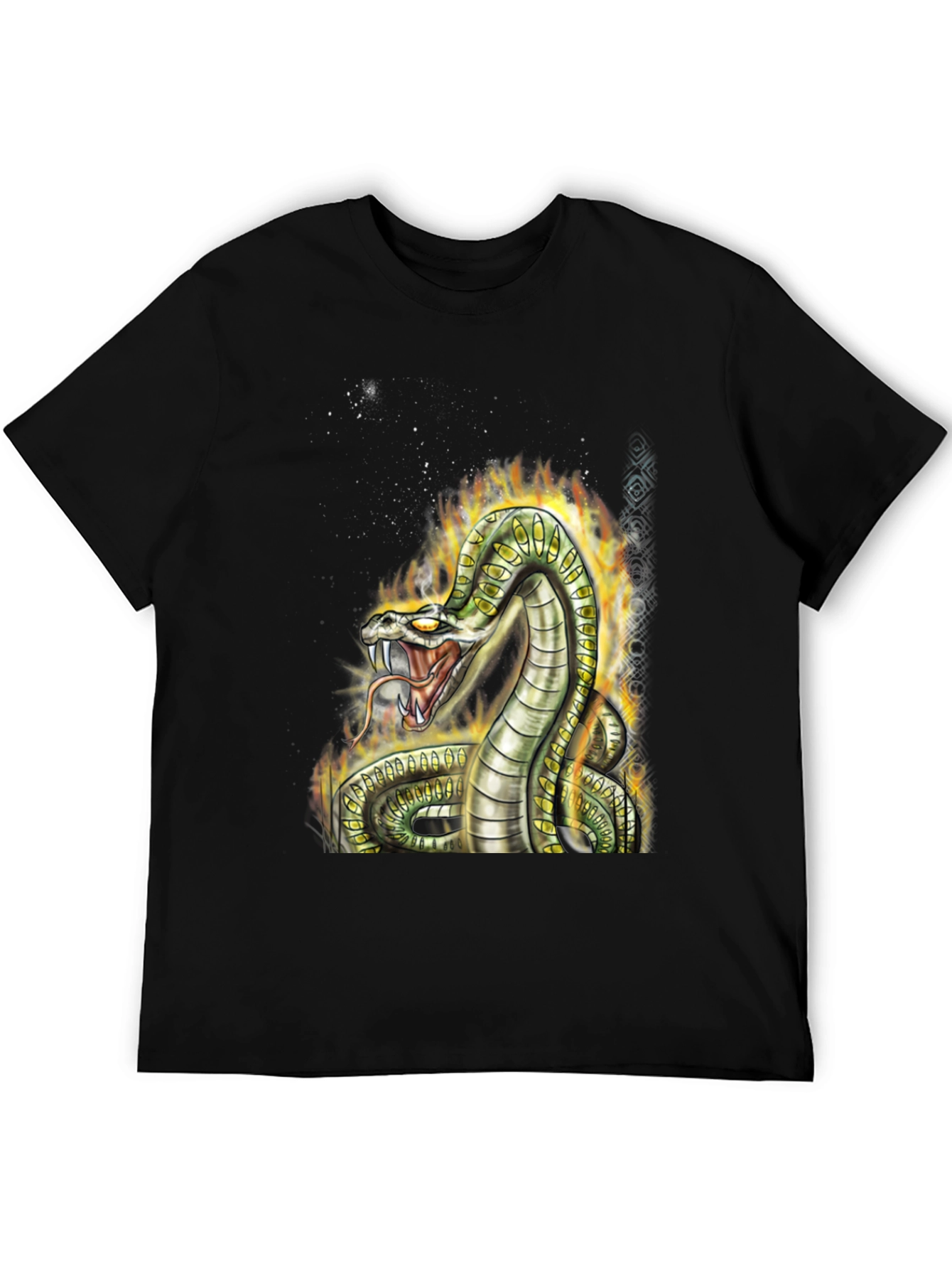 Mens Black Snake Graphic Tee