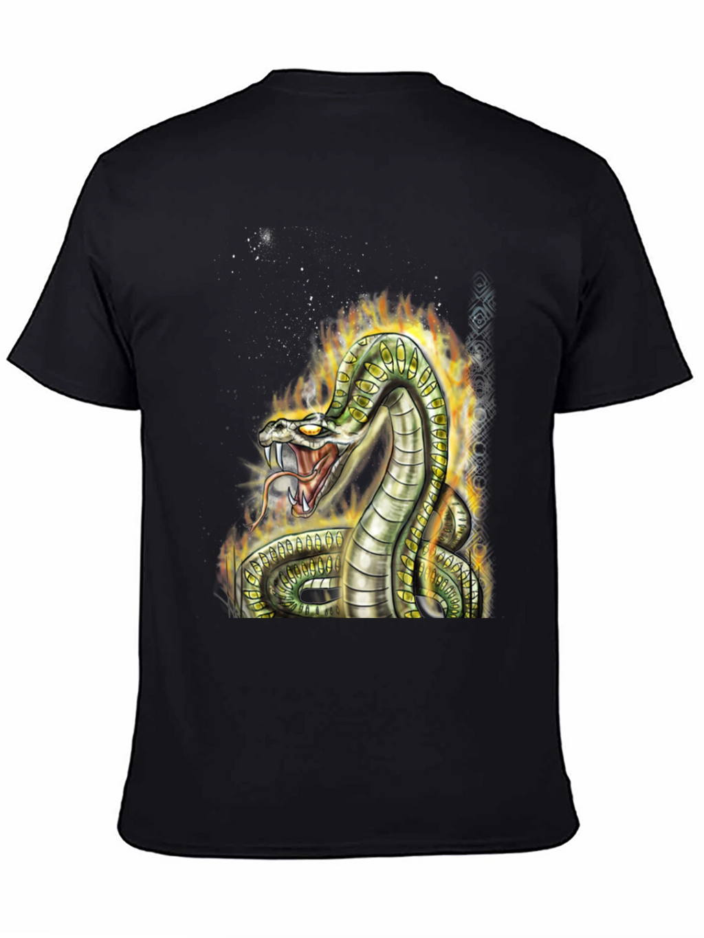 Mens Black Snake Graphic Tee