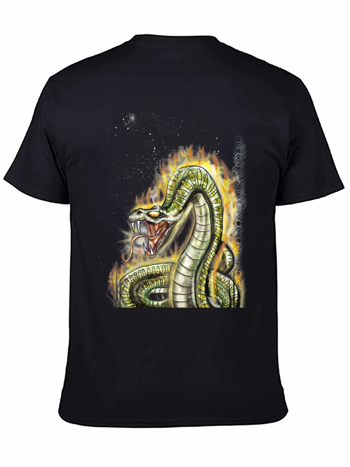 Mens Black Snake Graphic Tee