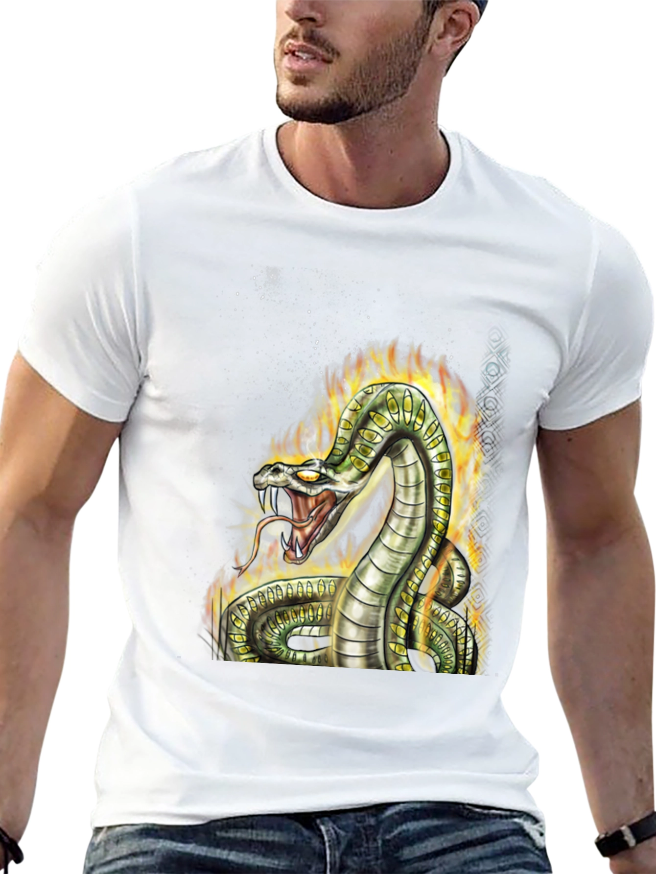 Mens Black Snake Graphic Tee