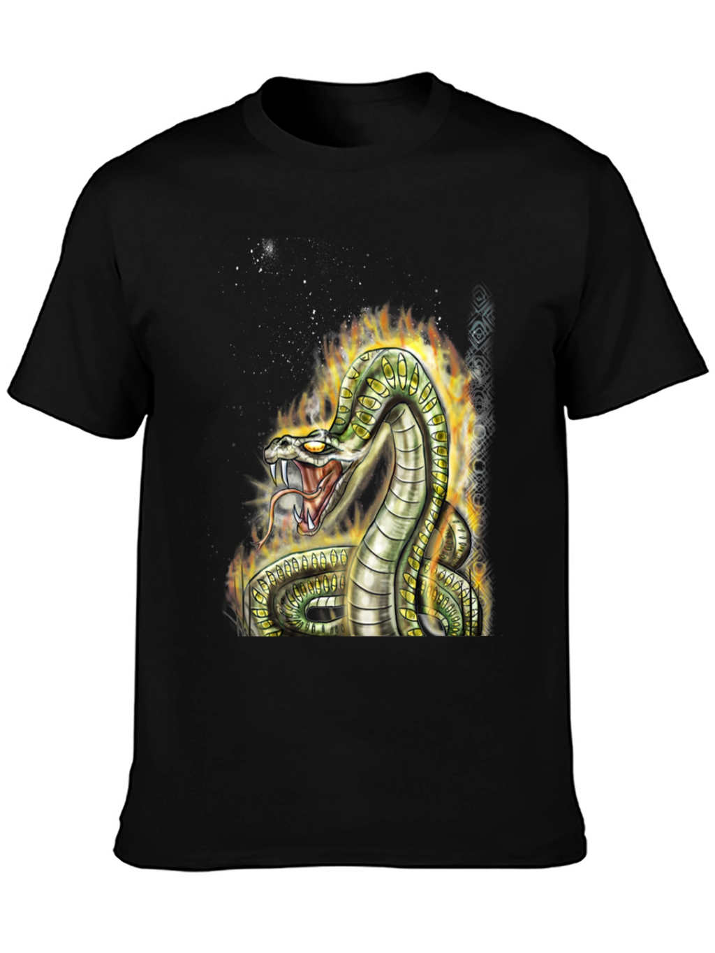 Mens Black Snake Graphic Tee
