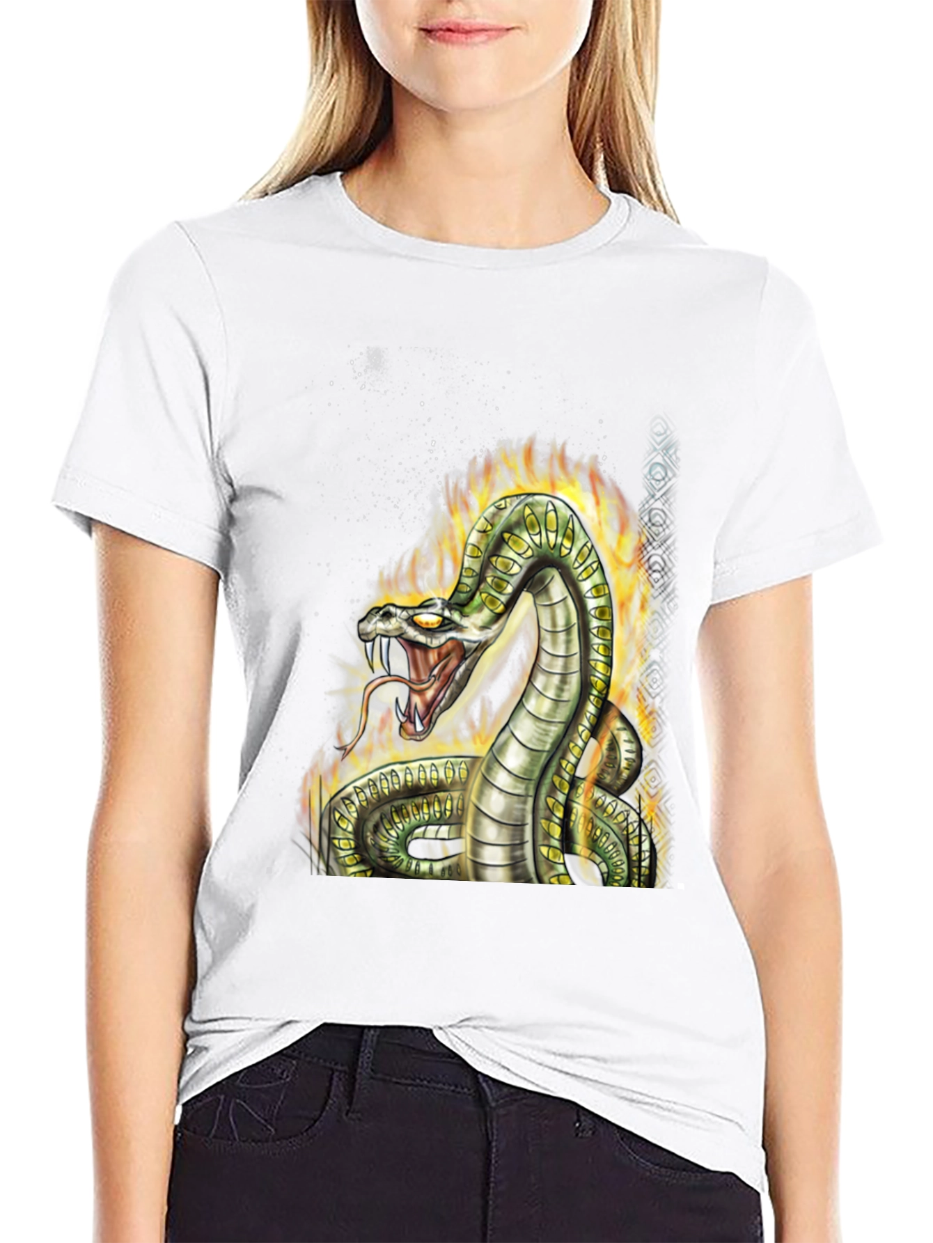 Mens Black Snake Graphic Tee