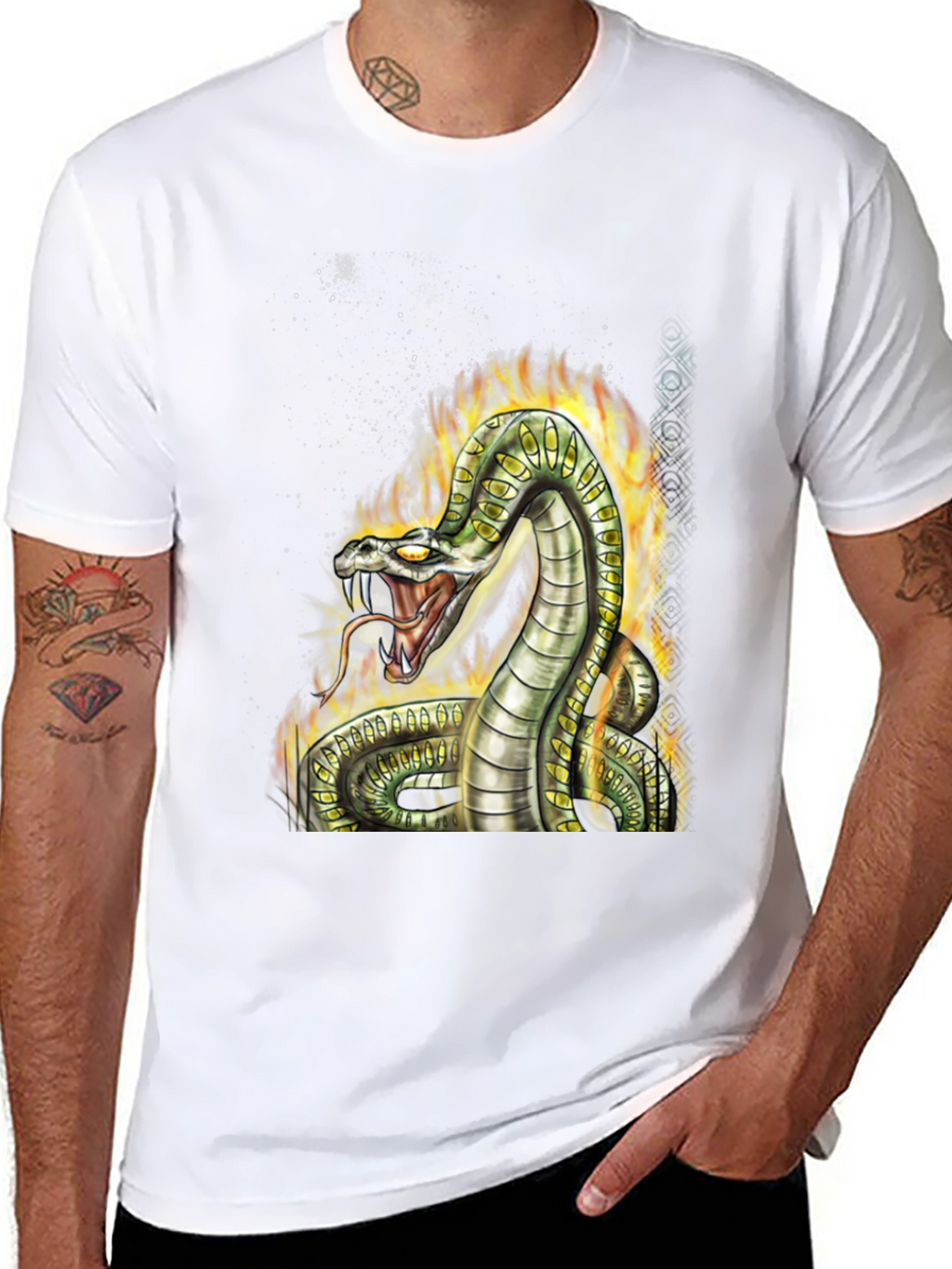 Mens Black Snake Graphic Tee