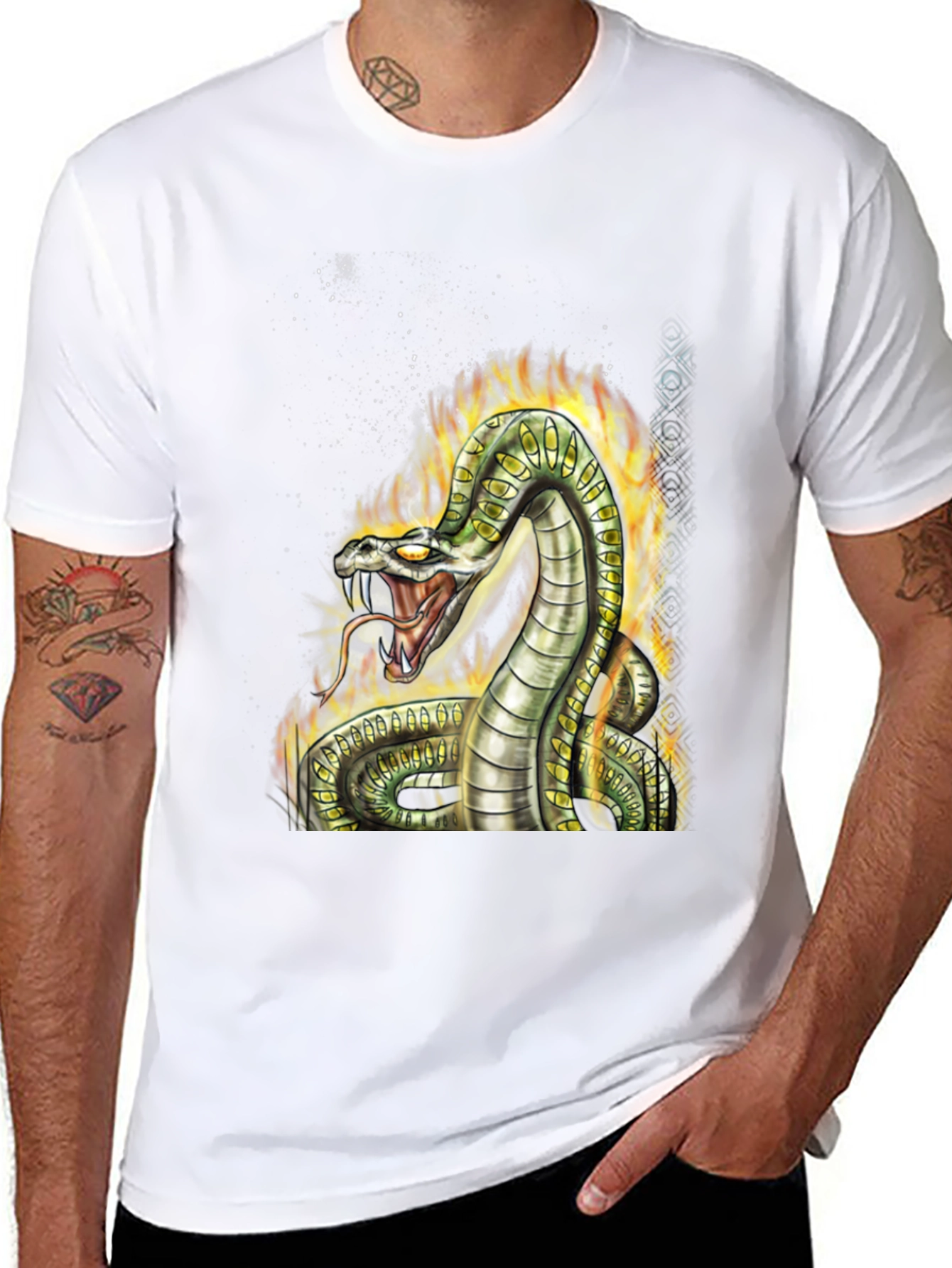 Mens Black Snake Graphic Tee