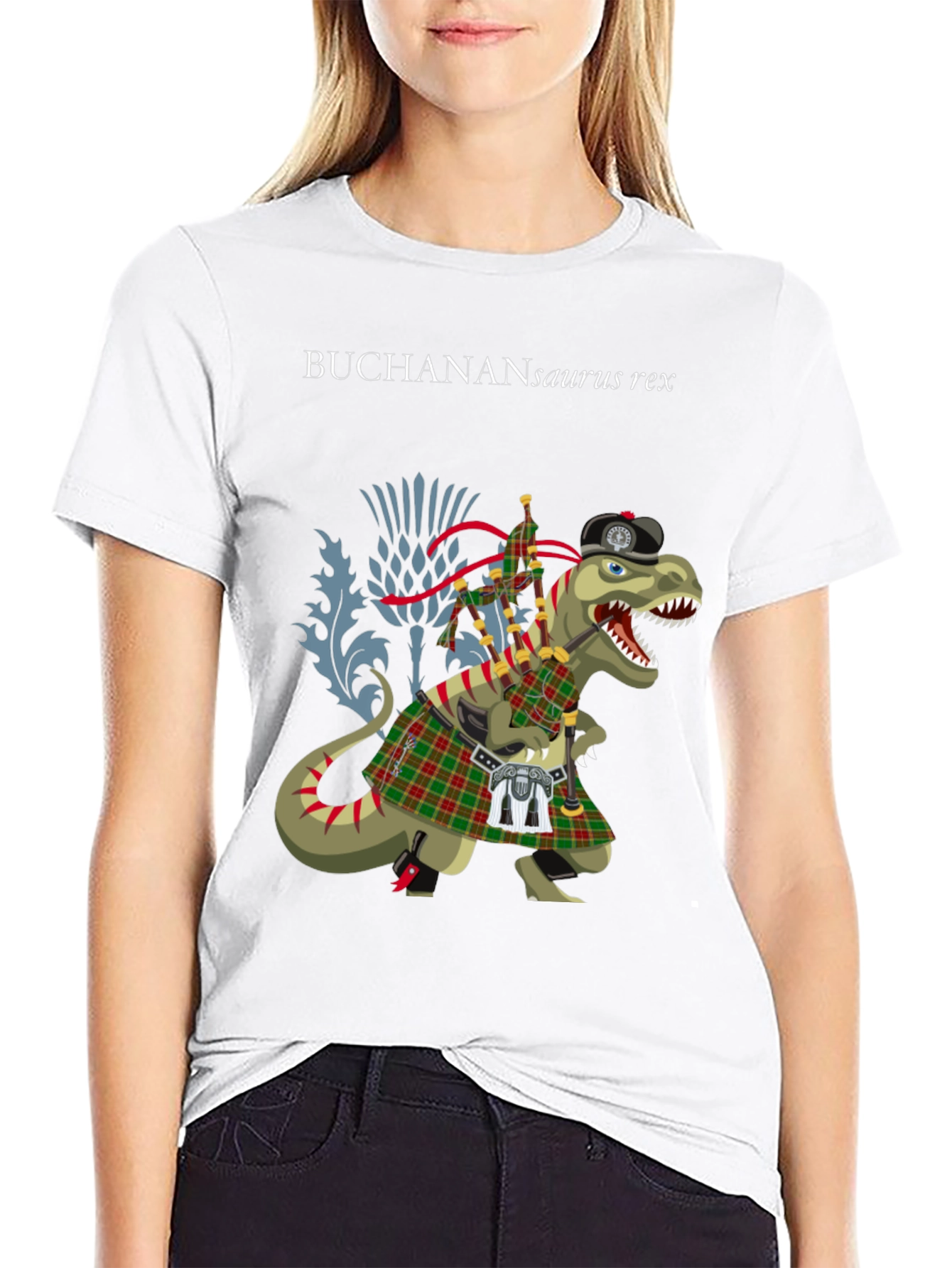 Buchanan T-Rex Scottish Kilt T-Shirt