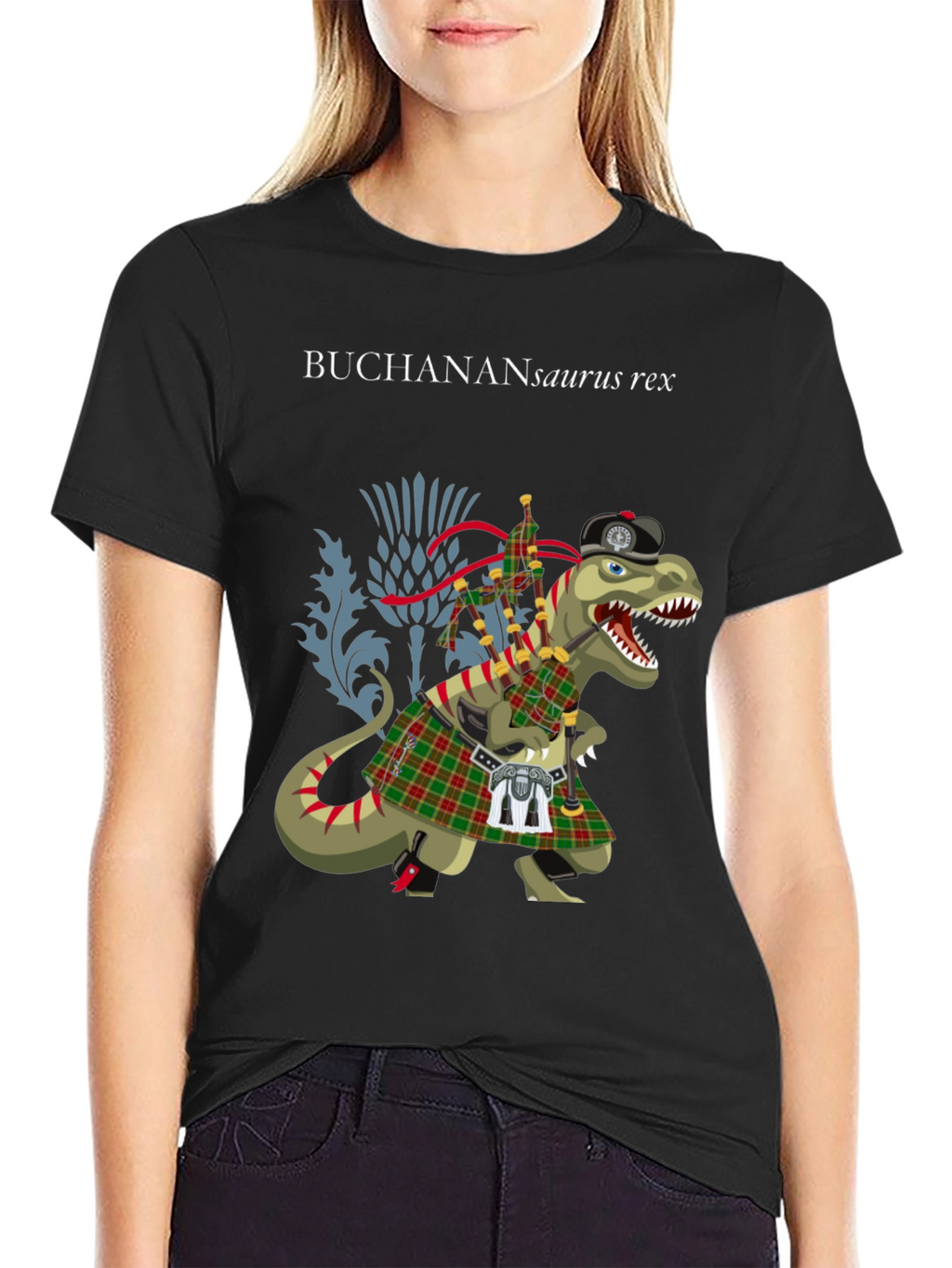 Buchanan T-Rex Scottish Kilt T-Shirt