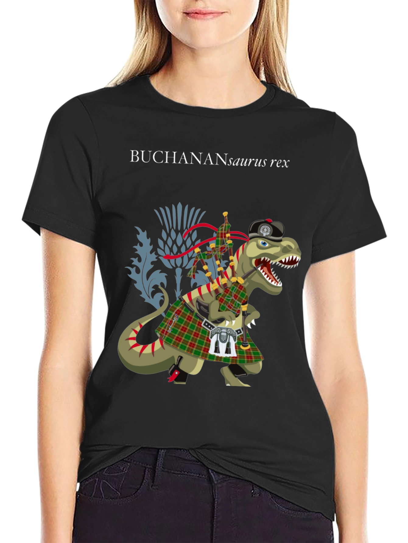 Buchanan T-Rex Scottish Kilt T-Shirt