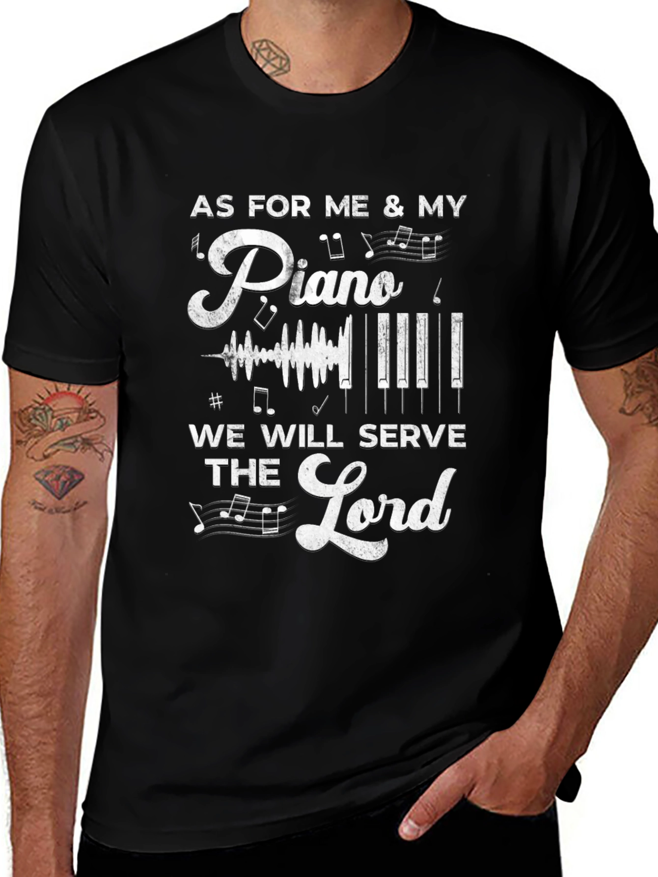Piano & Lord Graphic Tee - Black Cotton Blend