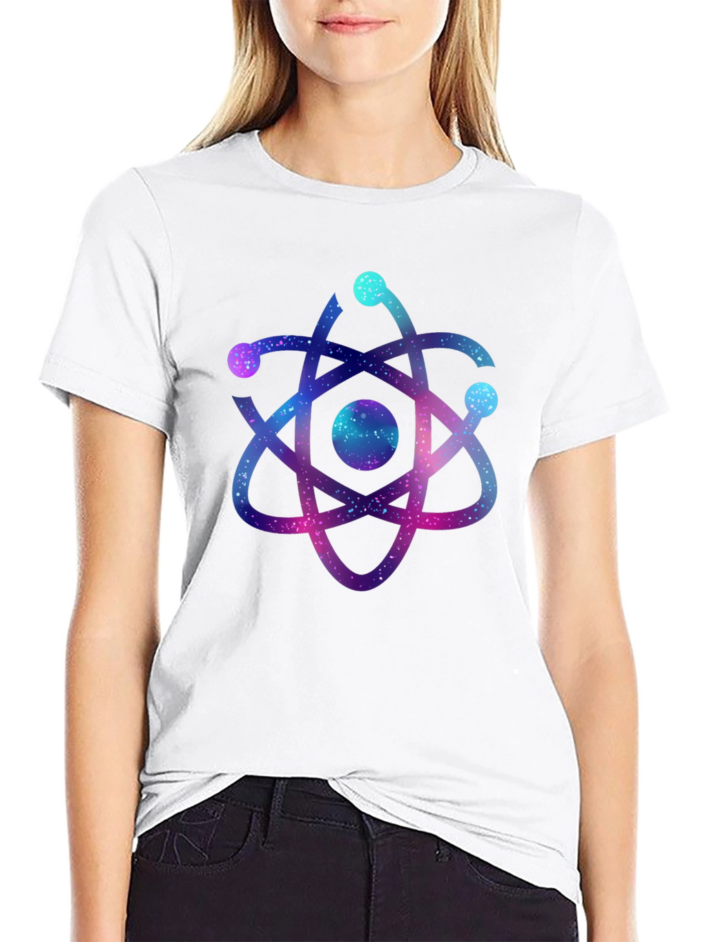 Galaxy Atom Graphic Black T-Shirt