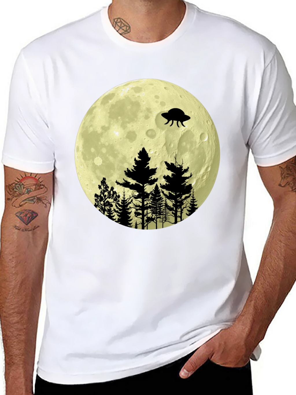 UFO Moon Forest Graphic Tee