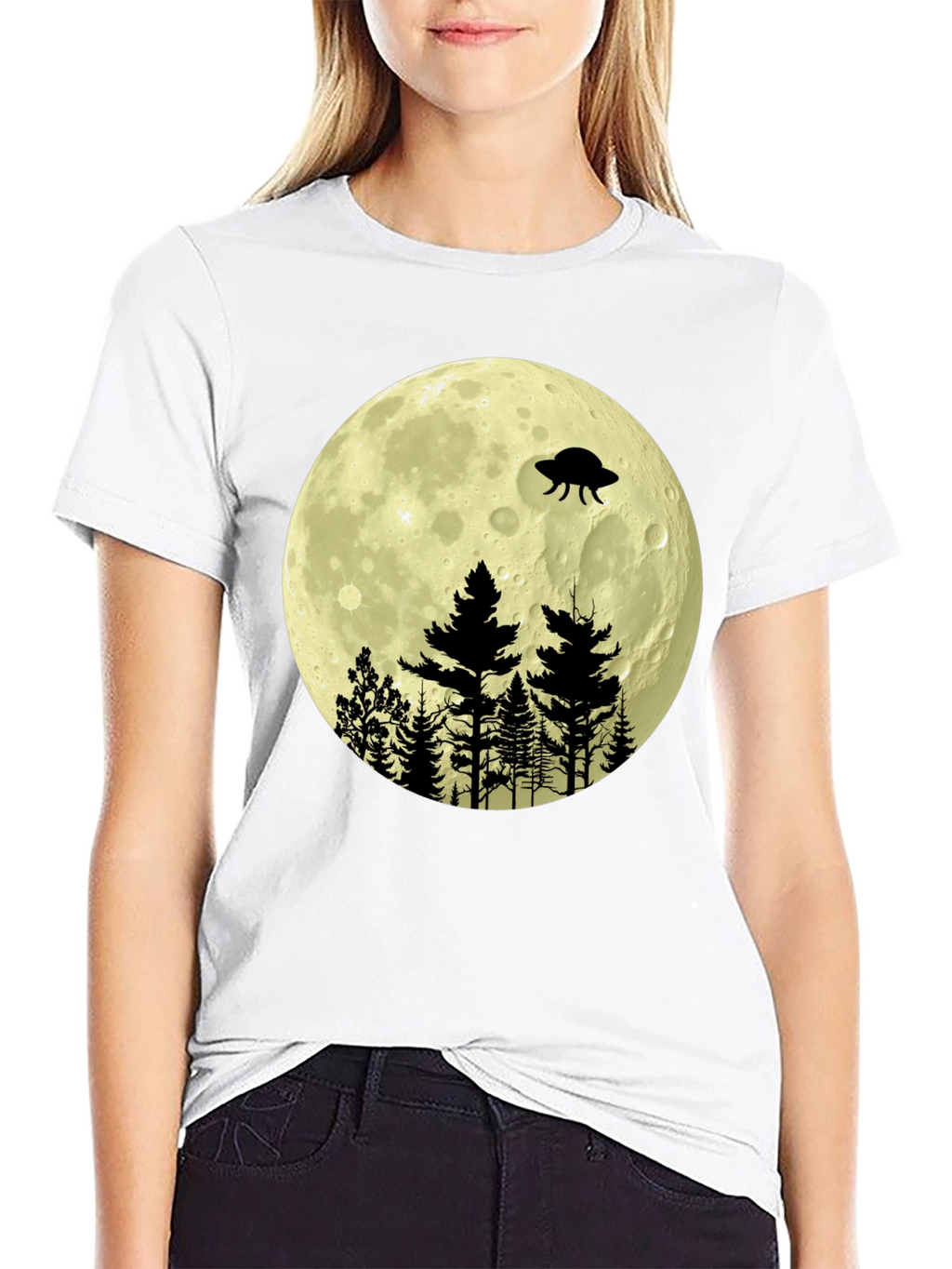 UFO Moon Forest Graphic Tee
