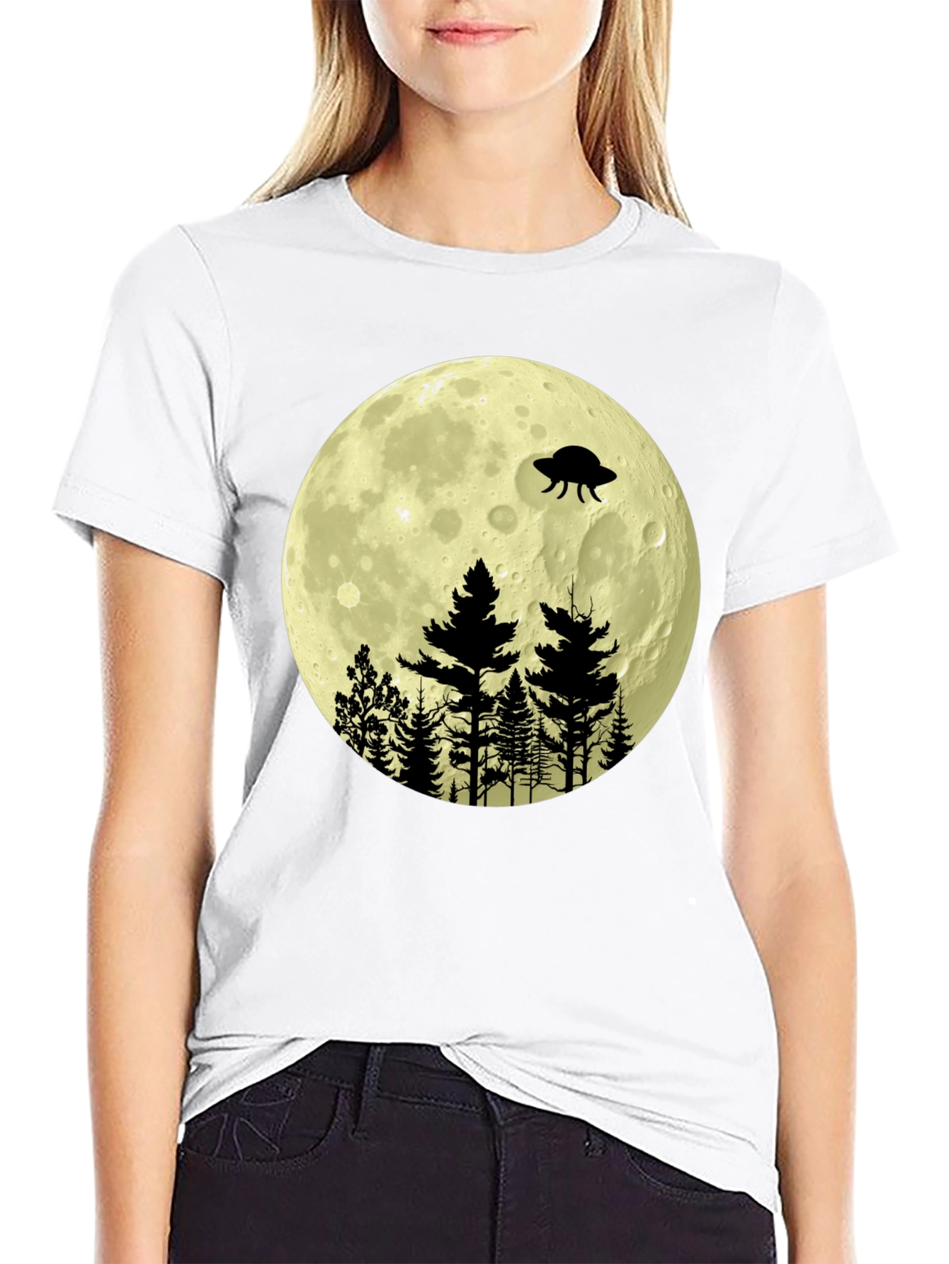 UFO Moon Forest Graphic Tee