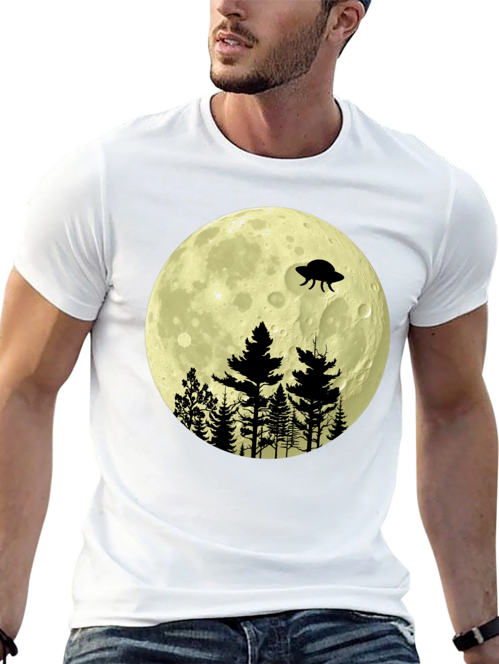UFO Moon Forest Graphic Tee