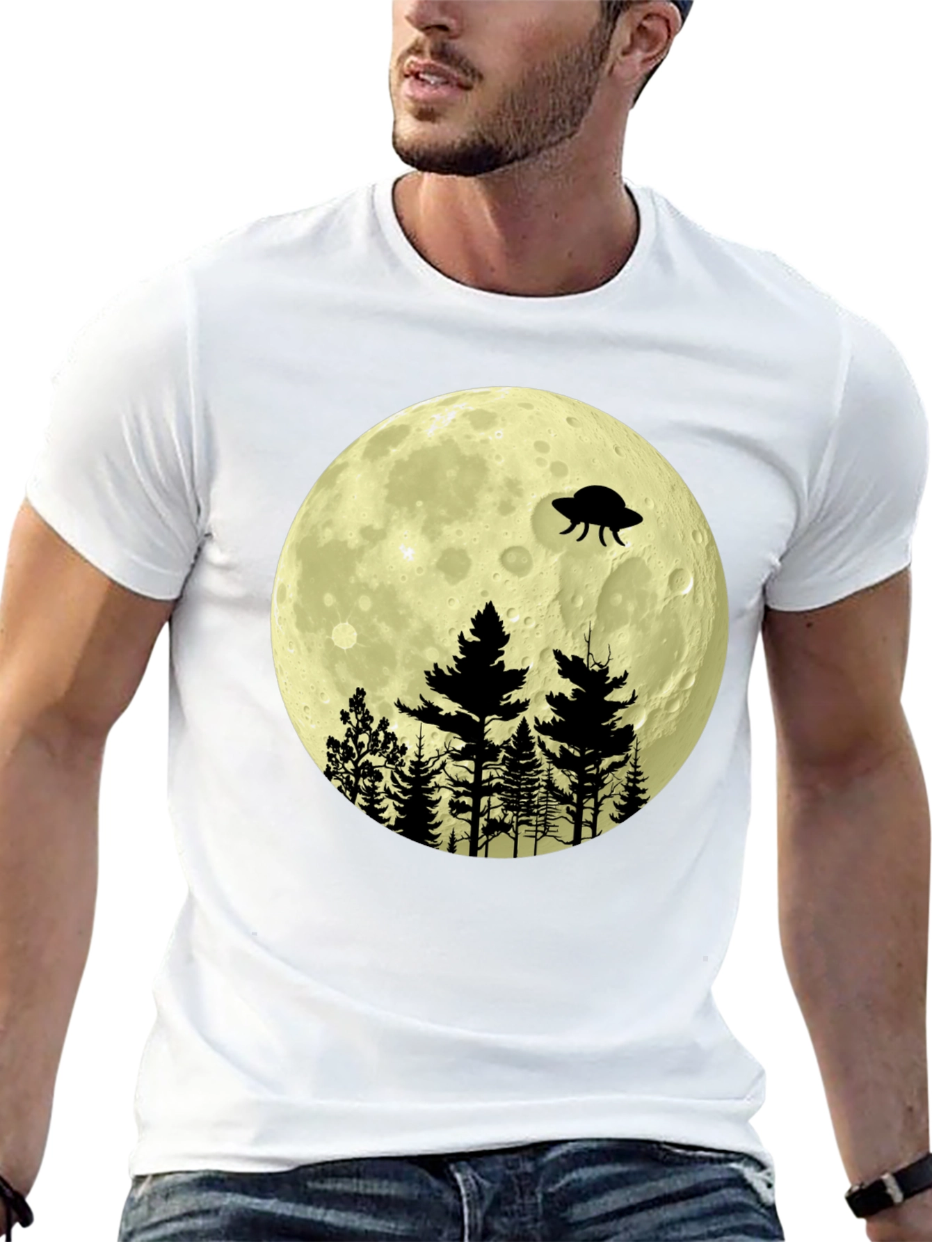 UFO Moon Forest Graphic Tee