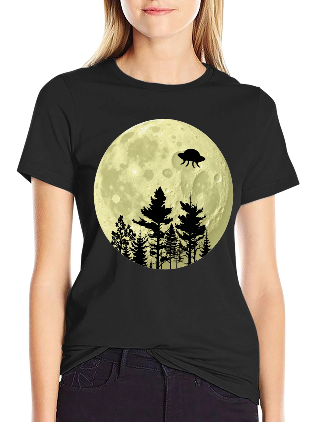 UFO Moon Forest Graphic Tee