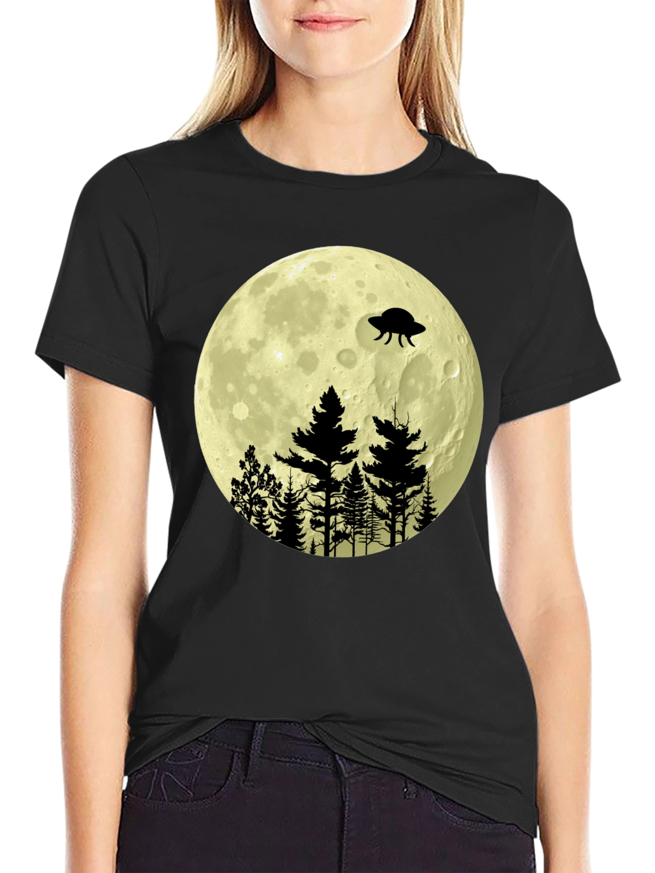 UFO Moon Forest Graphic Tee