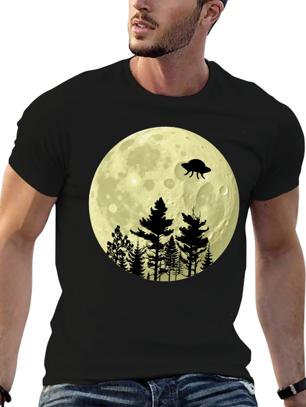 UFO Moon Forest Graphic Tee