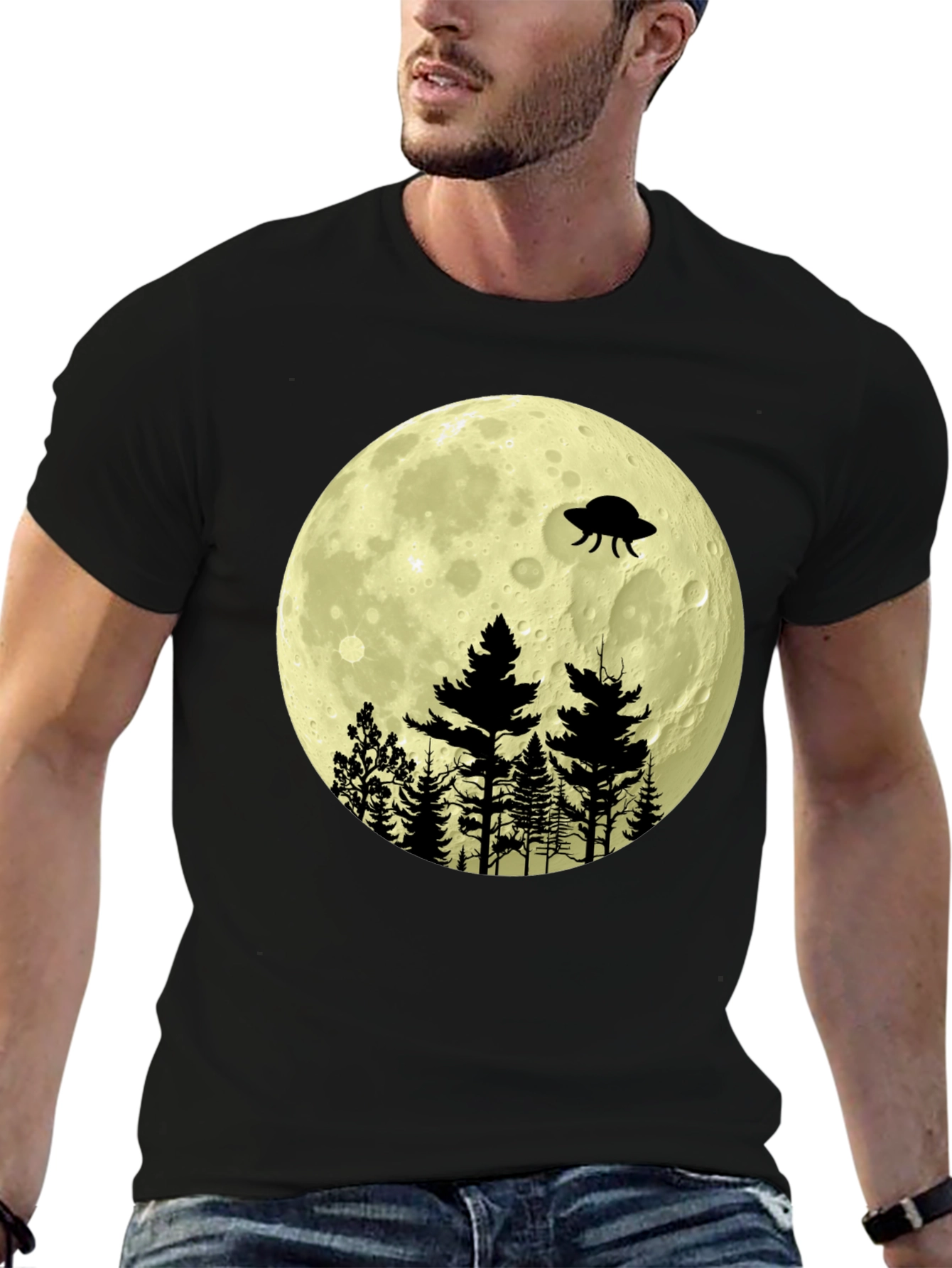 UFO Moon Forest Graphic Tee