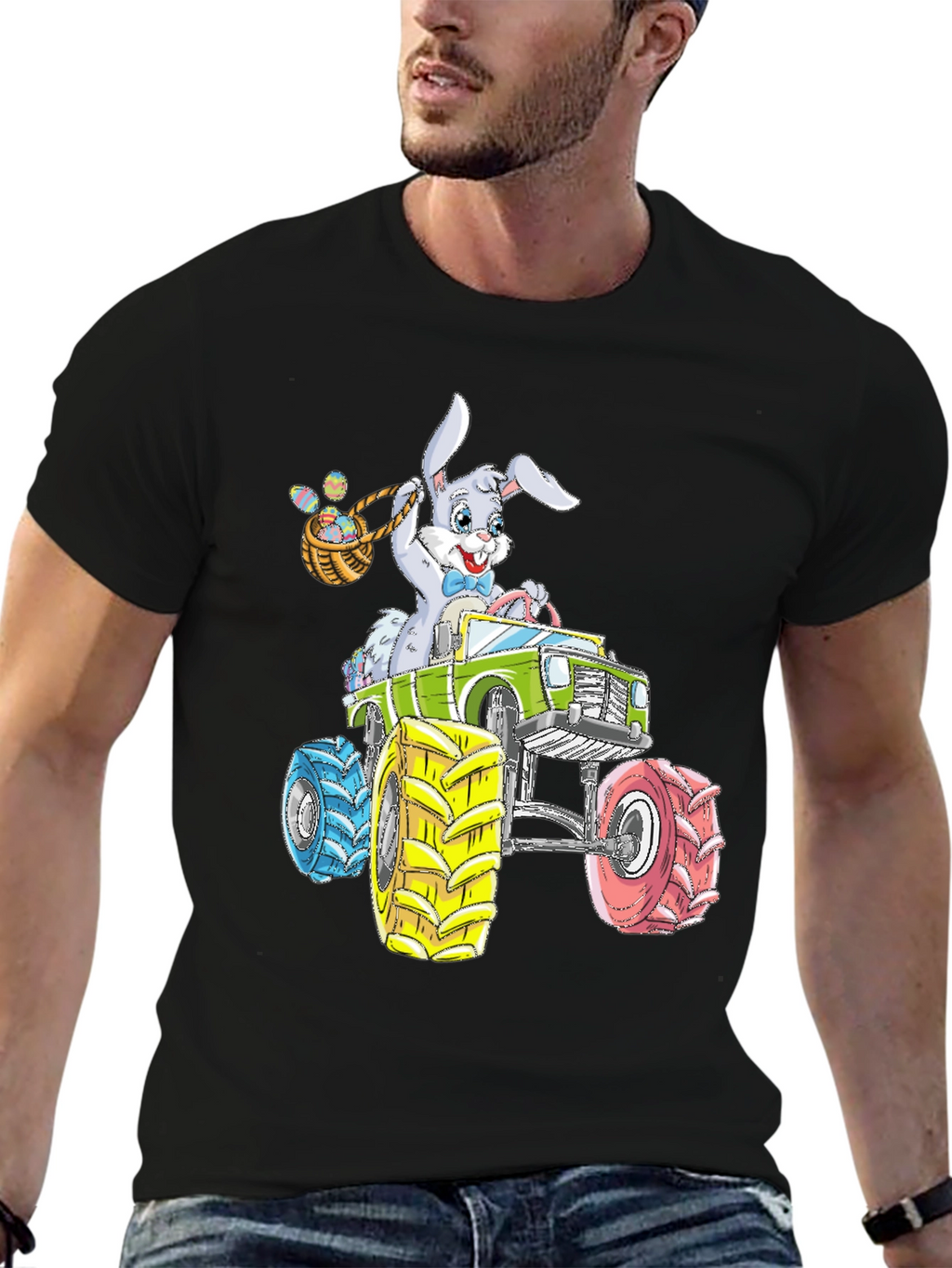 Easter Bunny Monster Truck Graphic Tee