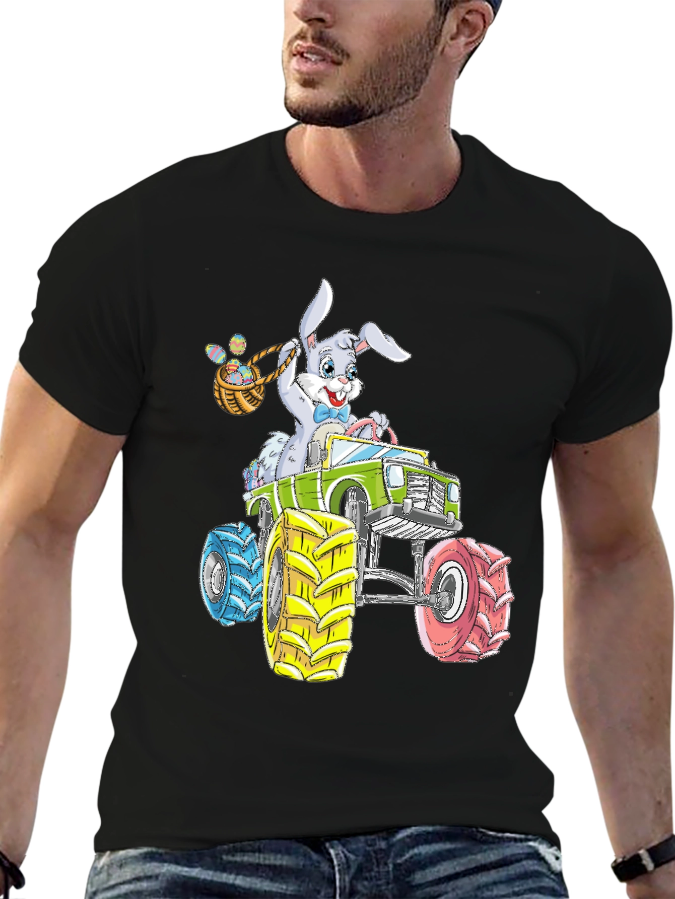 Easter Bunny Monster Truck Graphic Tee