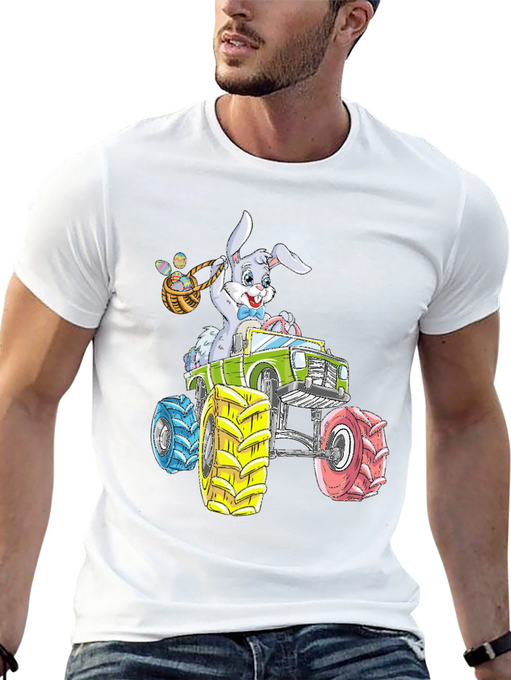 Easter Bunny Monster Truck Graphic Tee