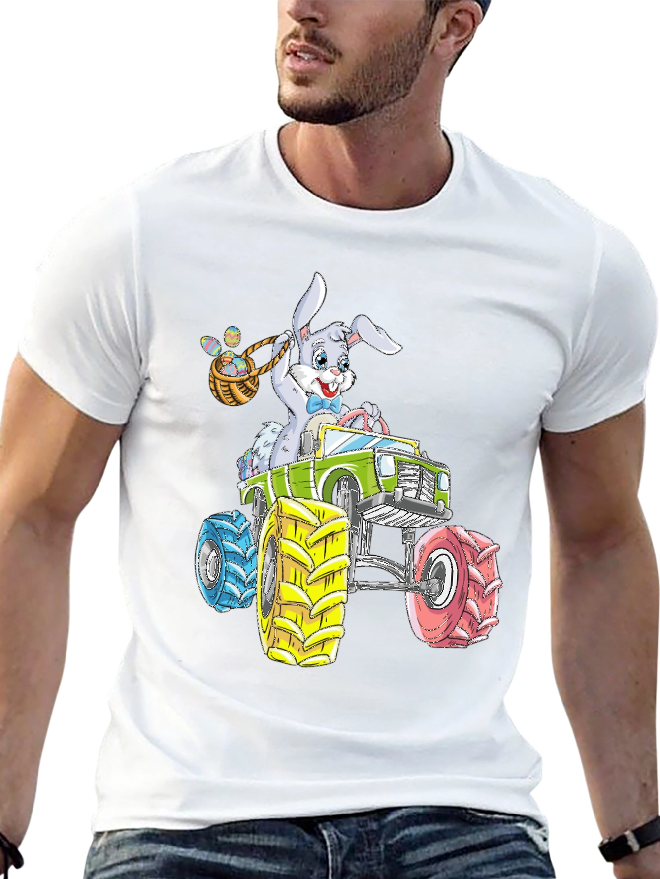 Easter Bunny Monster Truck Graphic Tee