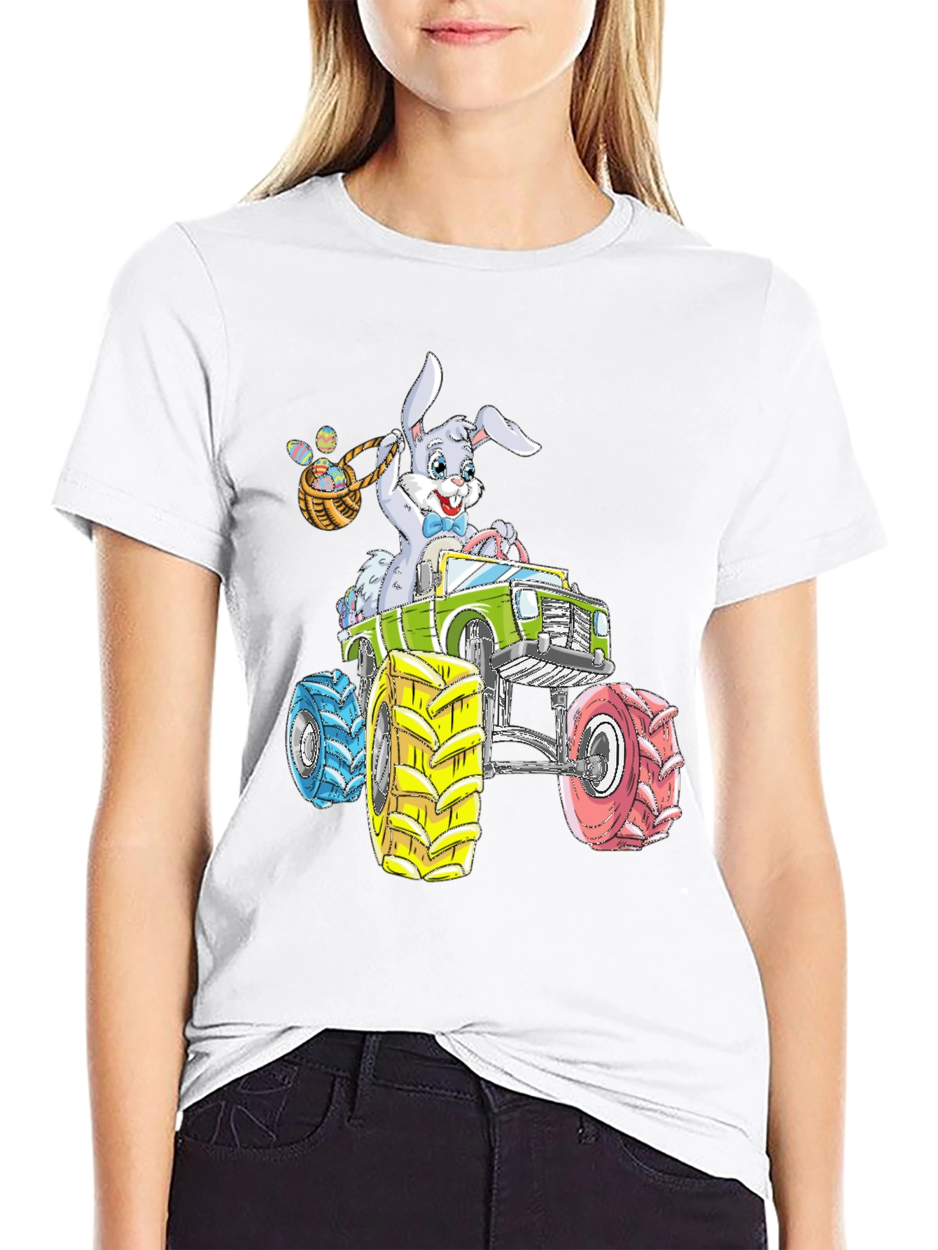 Easter Bunny Monster Truck Graphic Tee