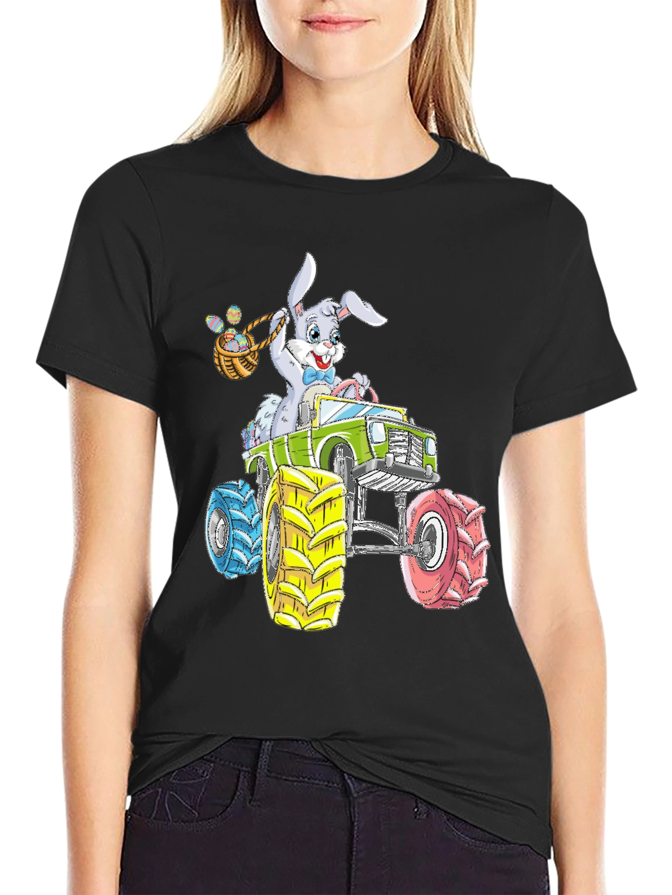 Easter Bunny Monster Truck Graphic Tee