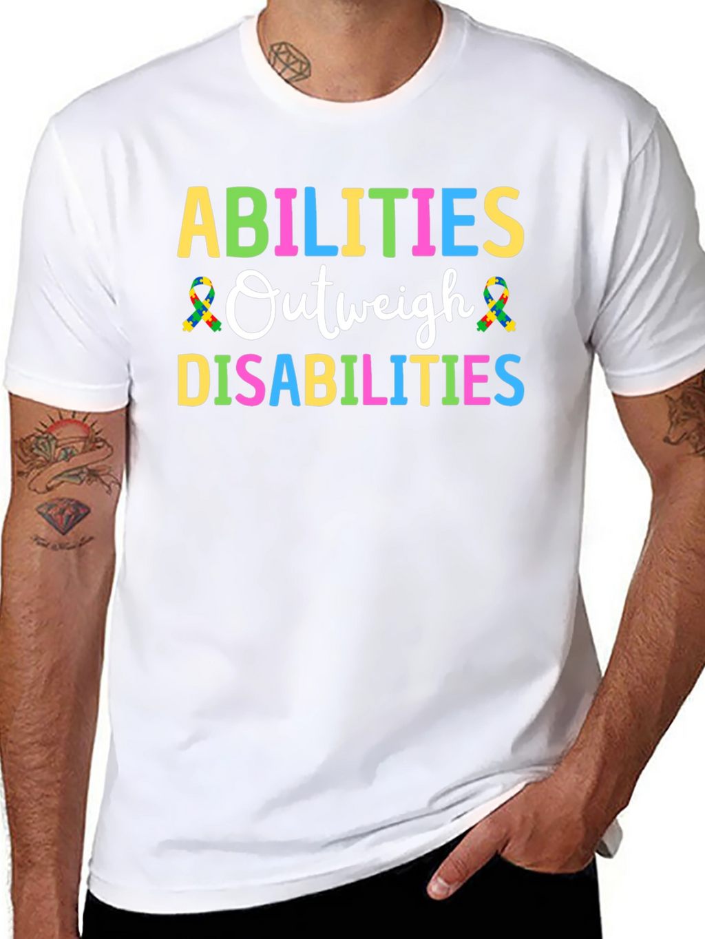 Abilities Outweigh Disabilities Awareness T-Shirt