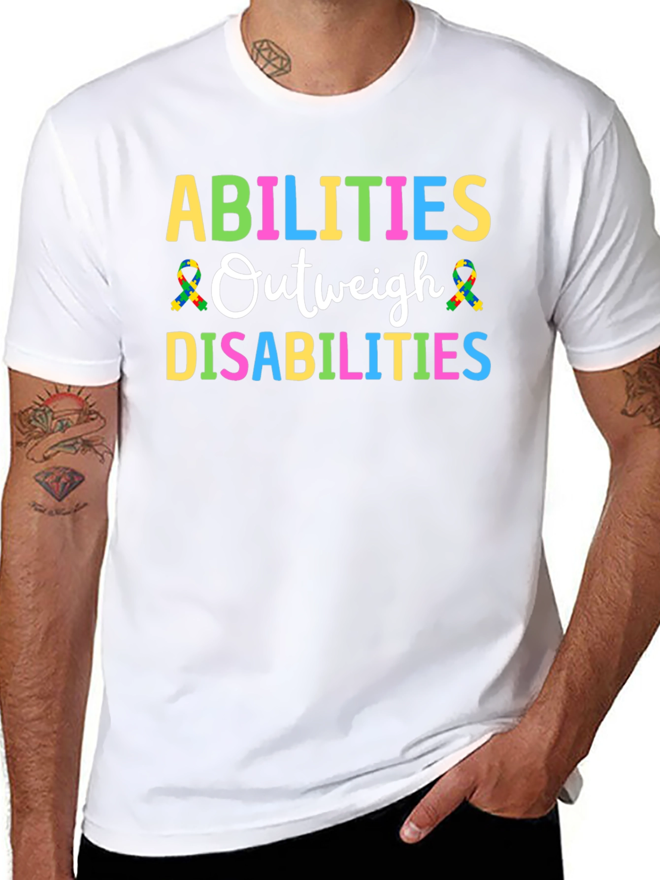 Abilities Outweigh Disabilities Awareness T-Shirt