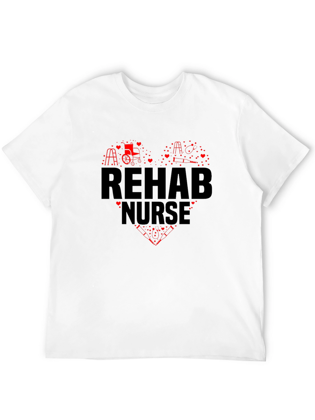 Rehab Nurse Heart Graphic T-Shirt
