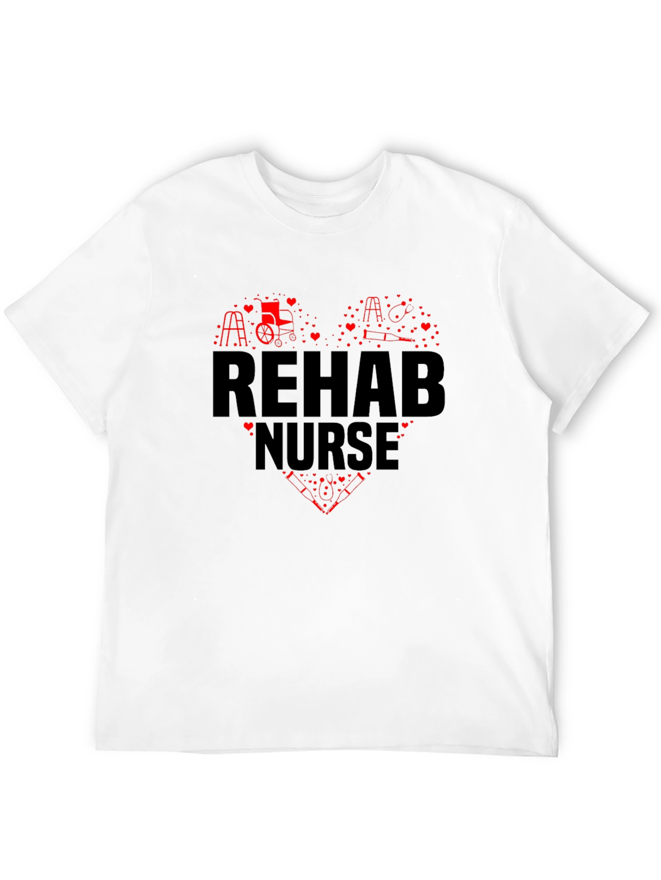 Rehab Nurse Heart Graphic T-Shirt